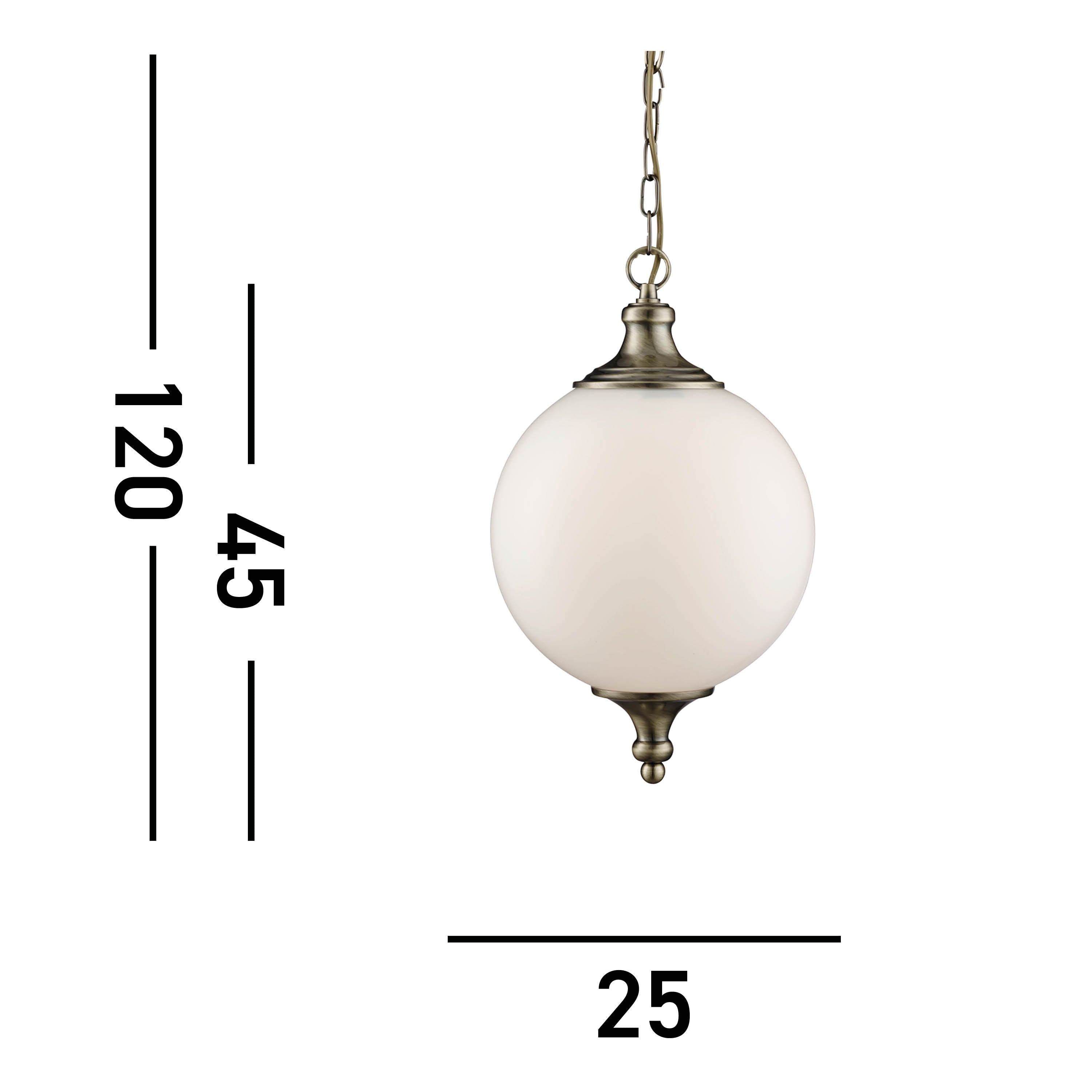 Searchlight Autumn - Single Pendant, Antique Brass, Opal Glass