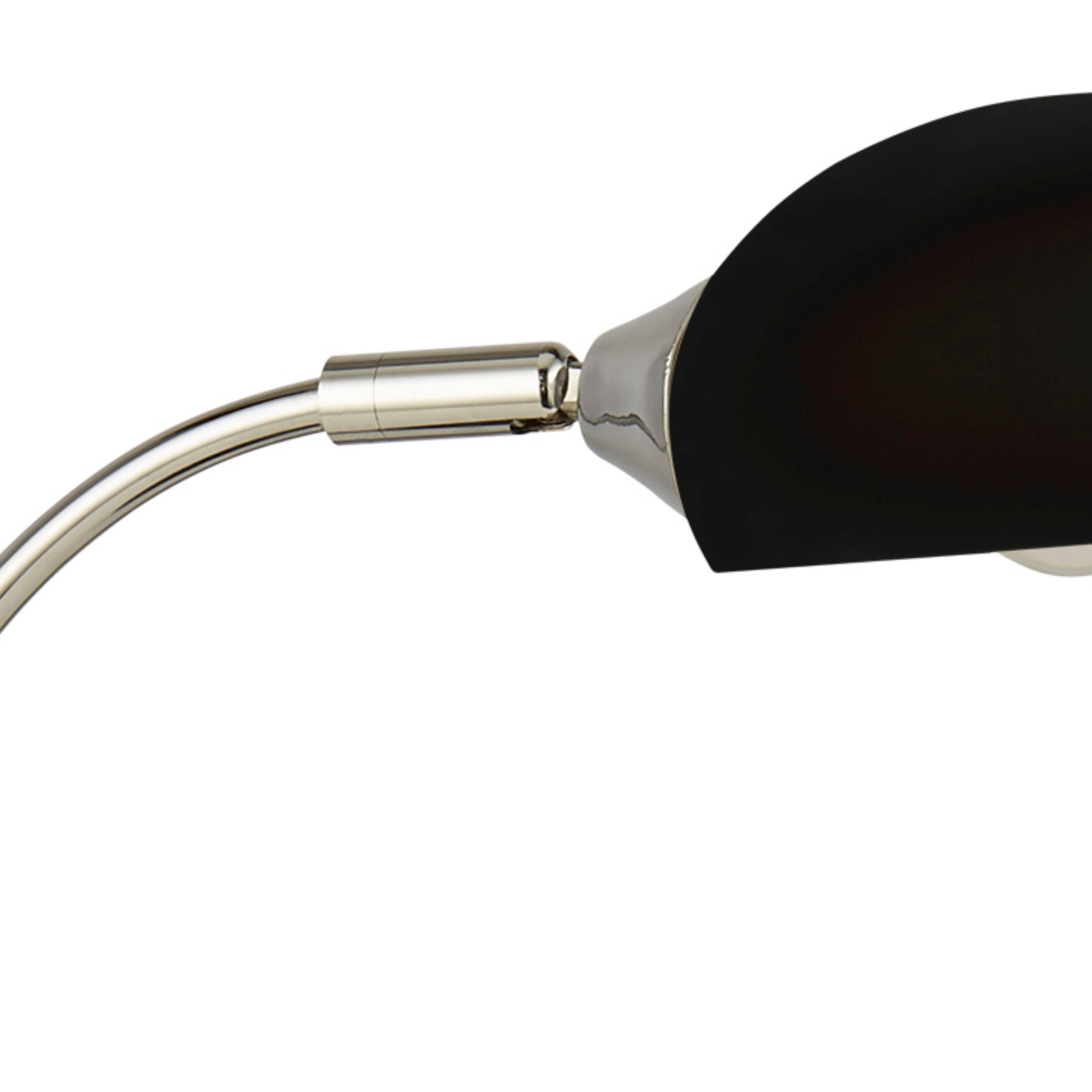 Searchlight Ashdale Table Lamp - Black & Chrome Metal & Black Glass Shade