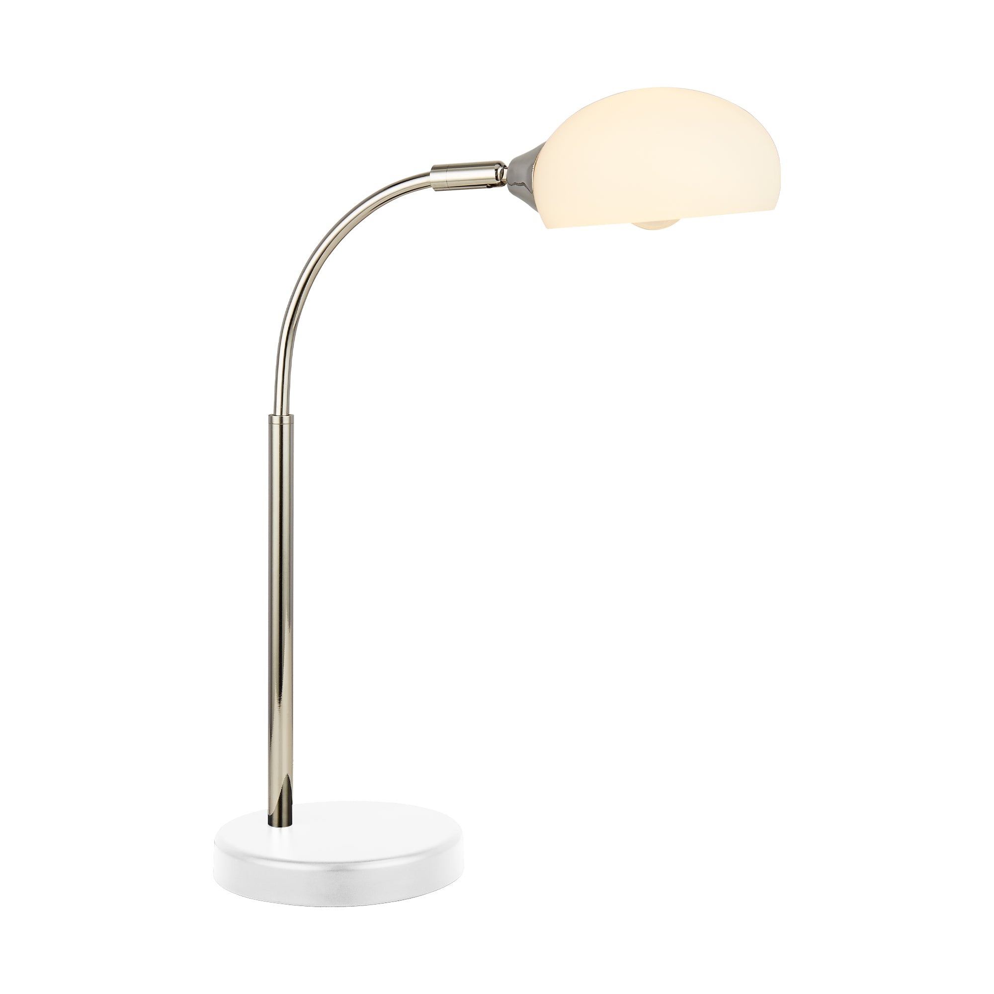 Searchlight Ashdale Table Lamp - Black & Chrome Metal & Opal Glass Shade