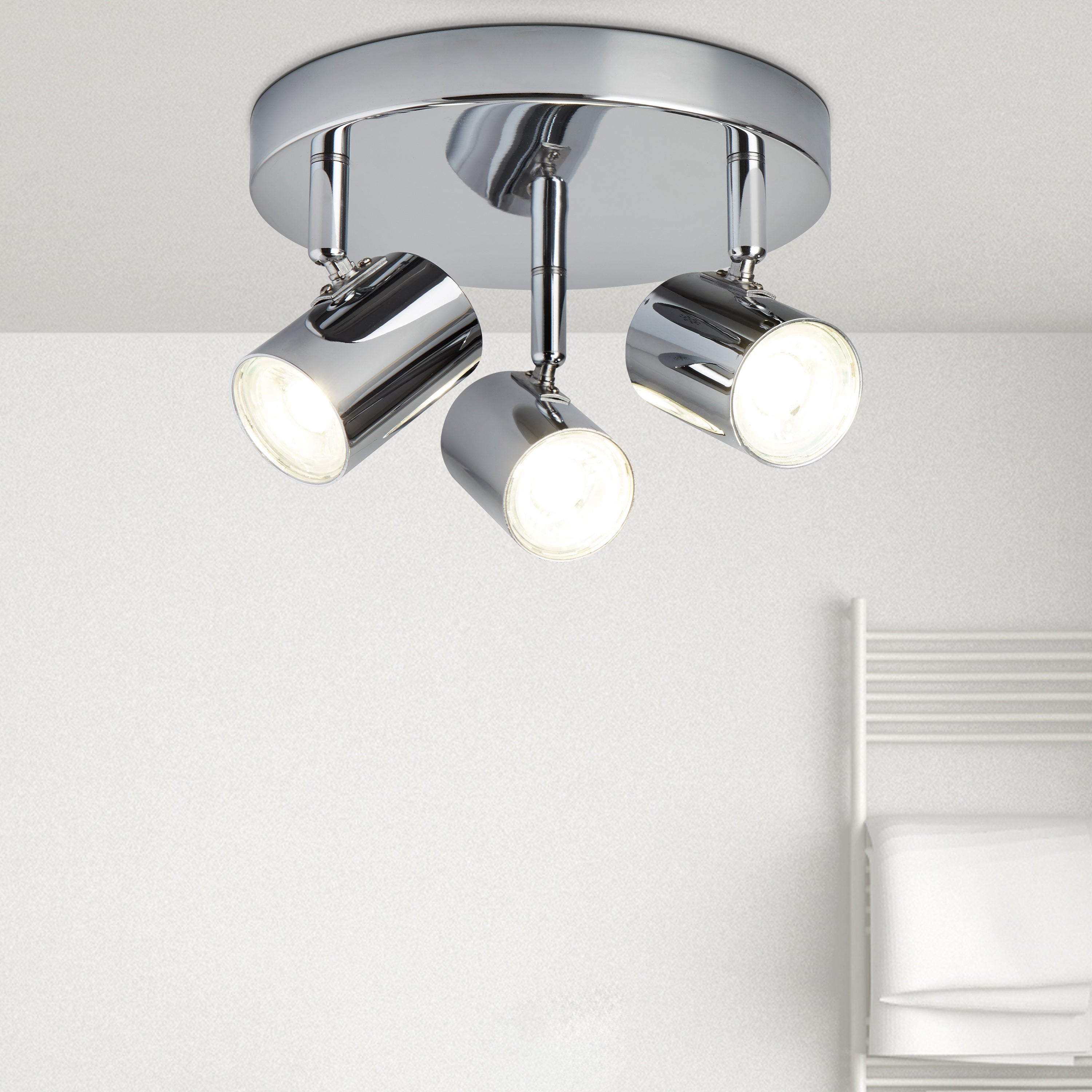 Searchlight Redfern 3 Light Cylinder Head Spot Plate, Chrome