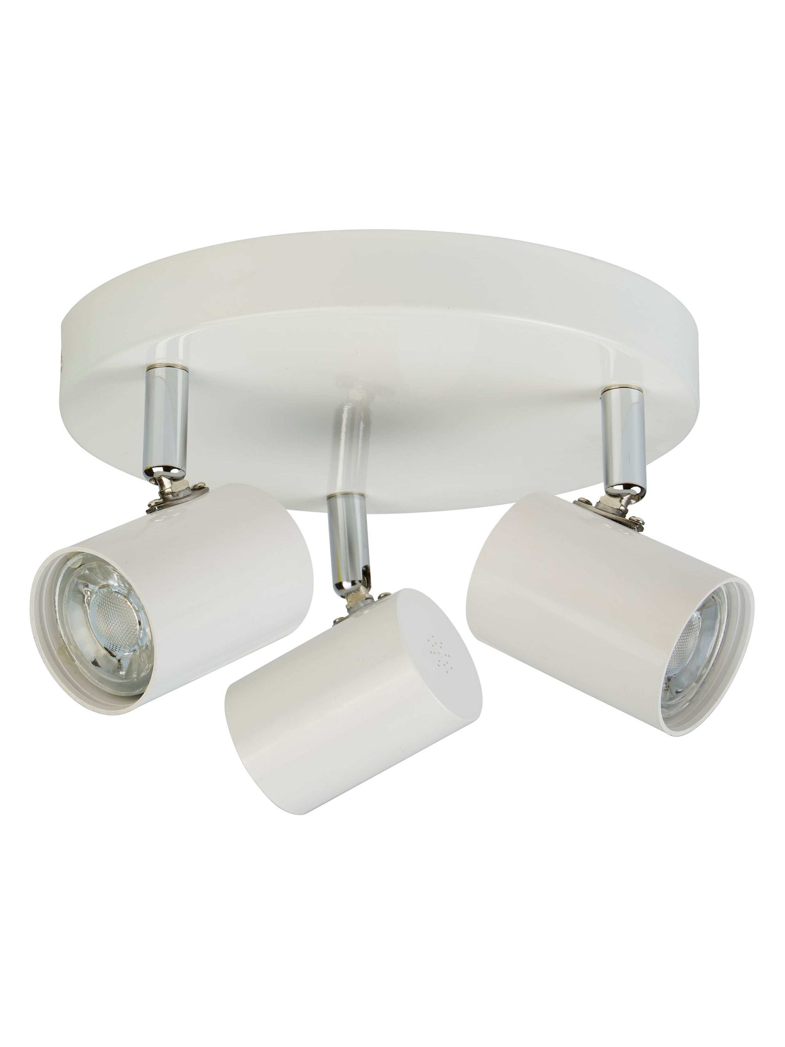 Searchlight Redfern 3 Light Cylinder Head Spot Plate, White & Chrome