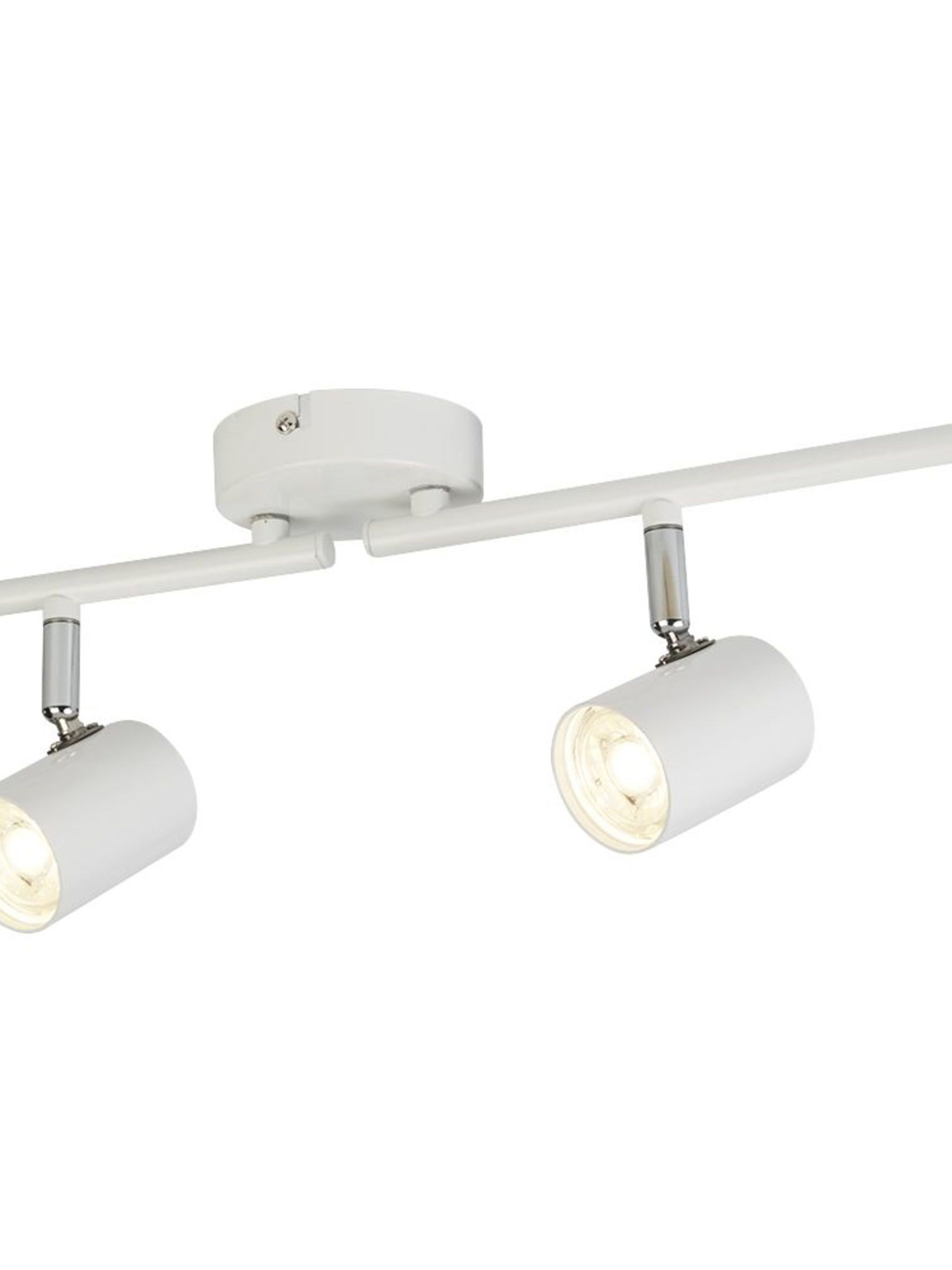 Searchlight Redfern 4 Light Cylinder Head Split Bar, White & Chrome