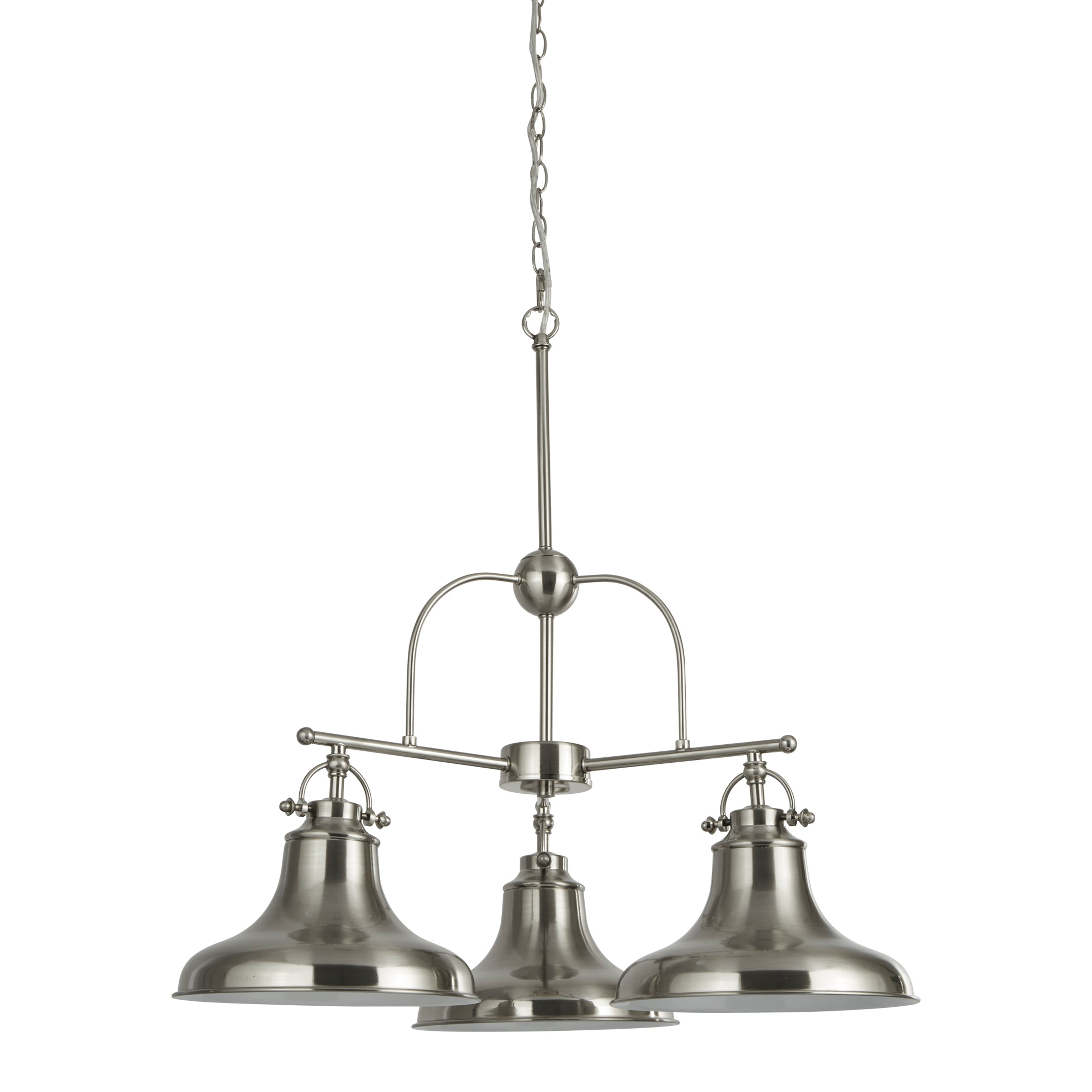 Searchlight Dale 3 Light Pendant - Satin Silver