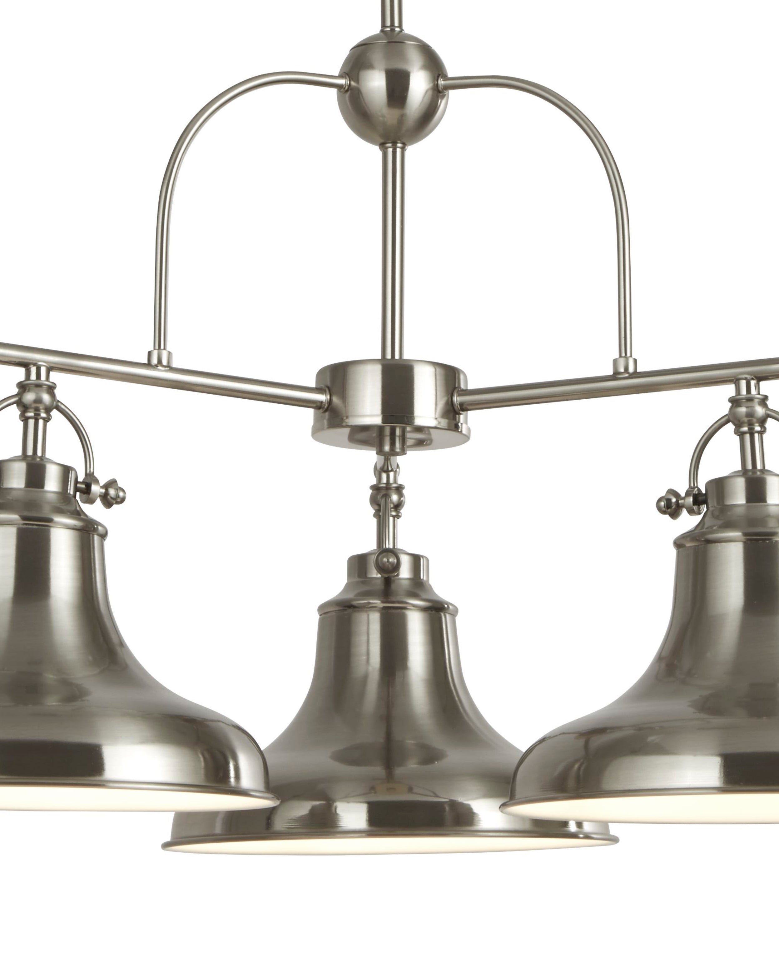 Searchlight Dale 3 Light Pendant - Satin Silver