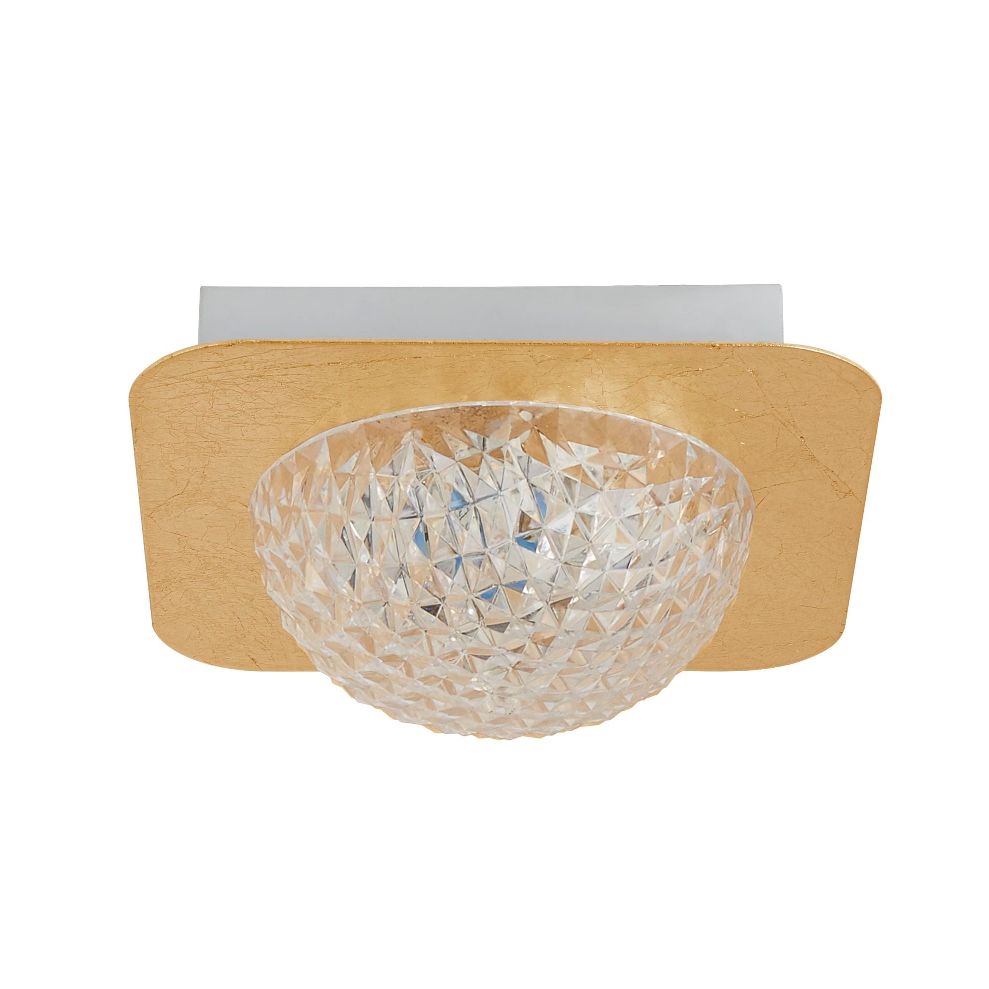 Searchlight Cambria LED Flush - Gold Leaf & Clear Acrylic