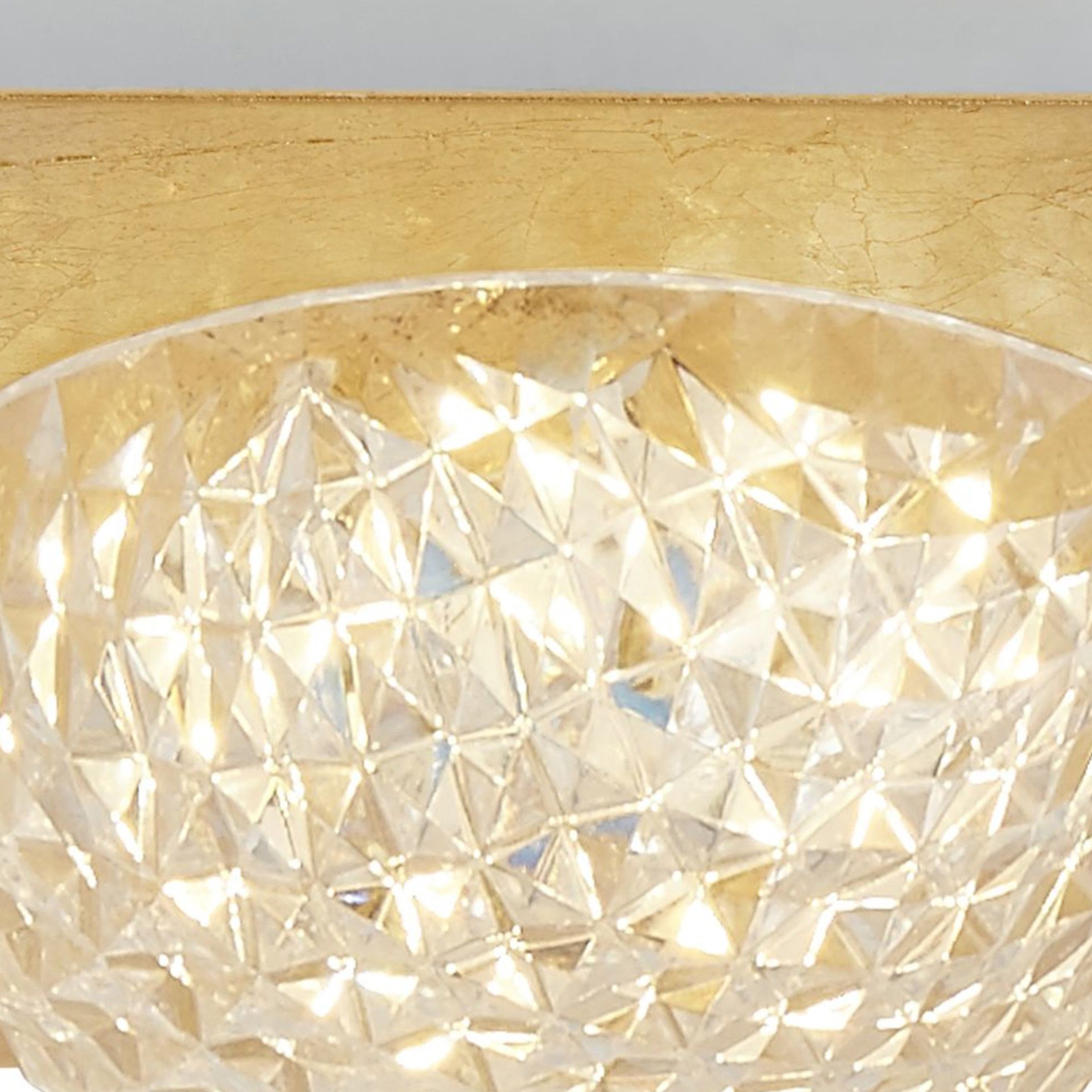 Searchlight Cambria LED Flush - Gold Leaf & Clear Acrylic