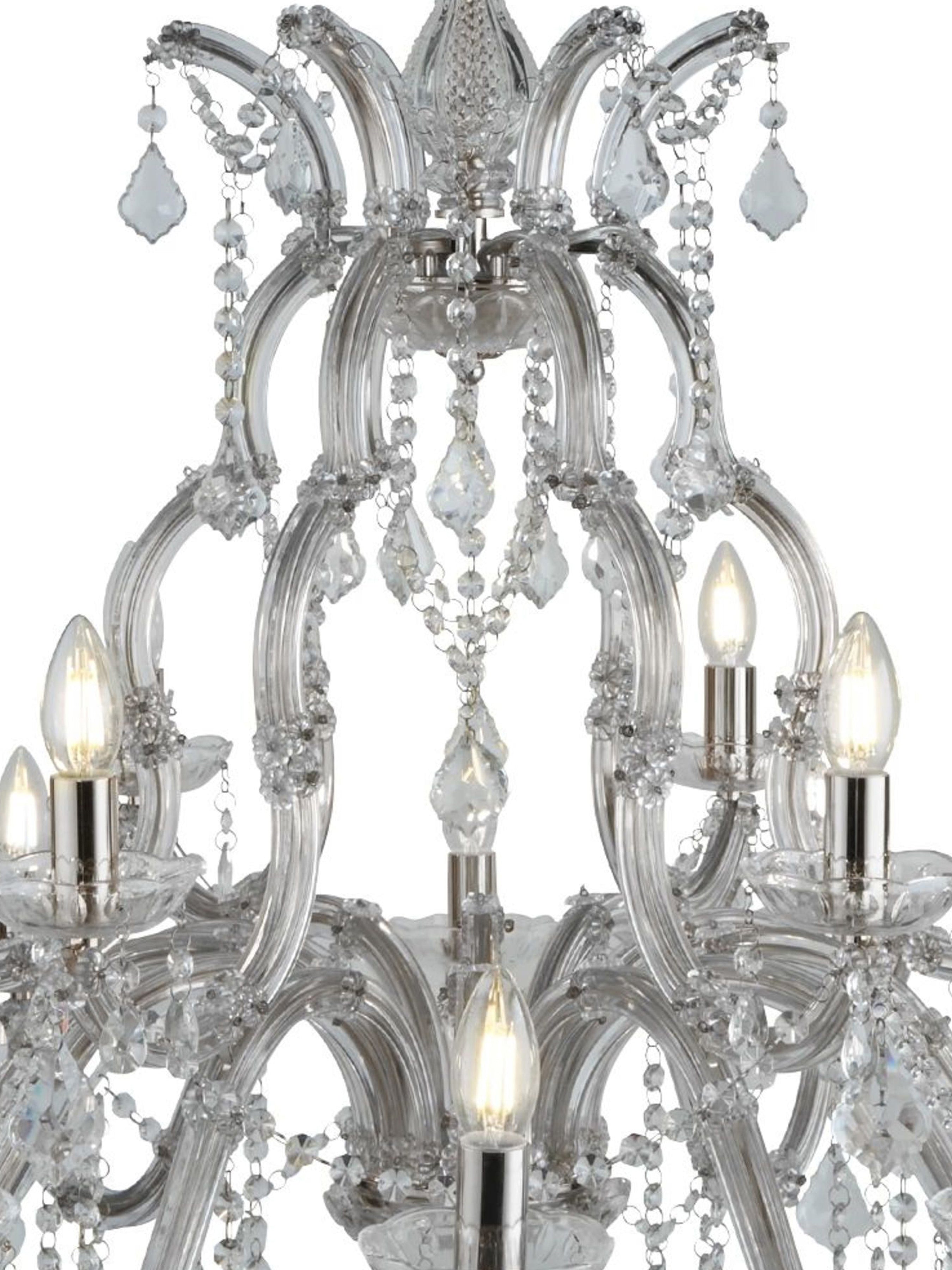 Searchlight Maple 18 Light Chandelier - Chrome & Clear Crystal