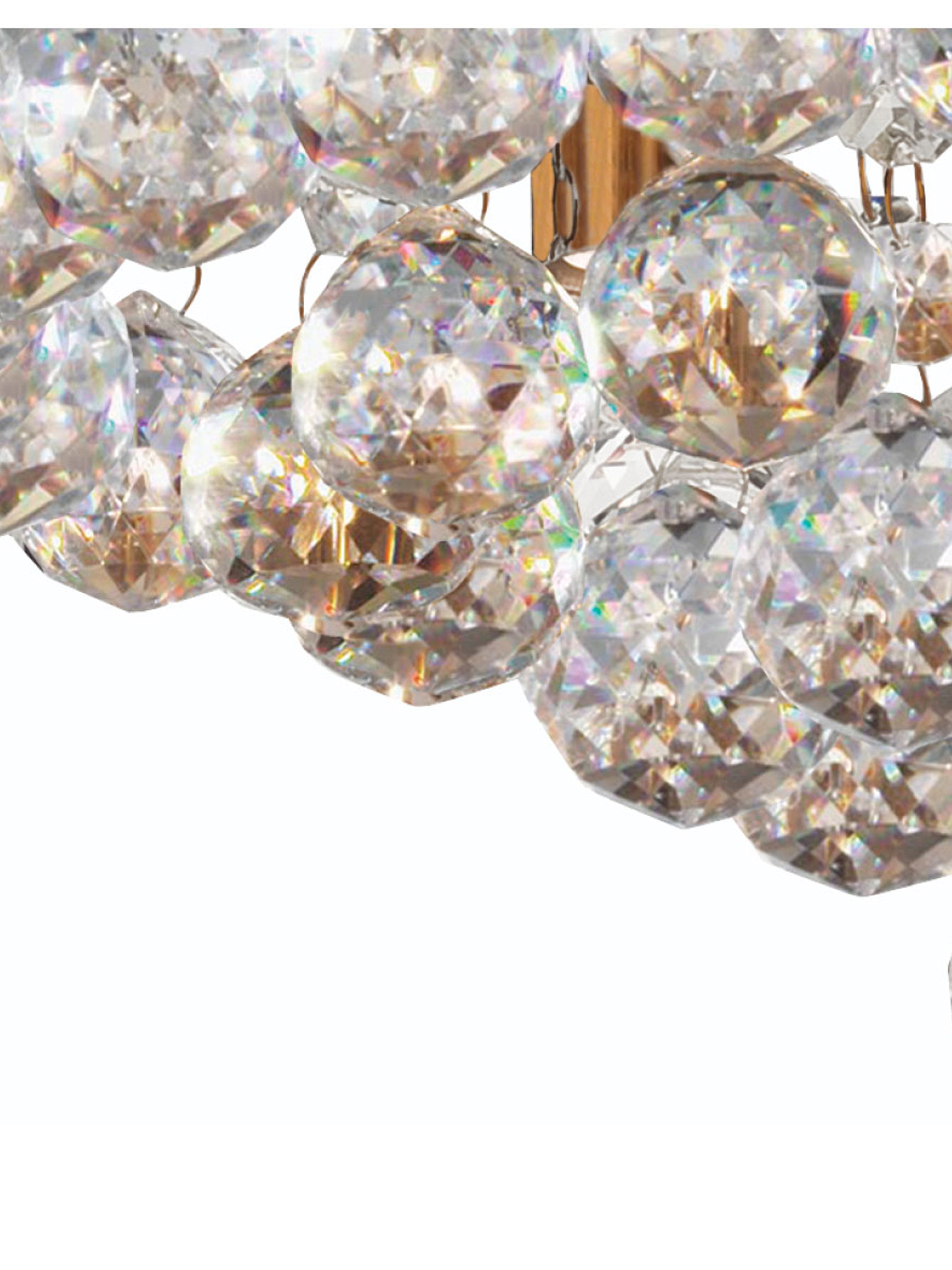 Searchlight Hampstead Gold 4 Light Semi-Flush Fitting With Clear Crystal Balls Fitting