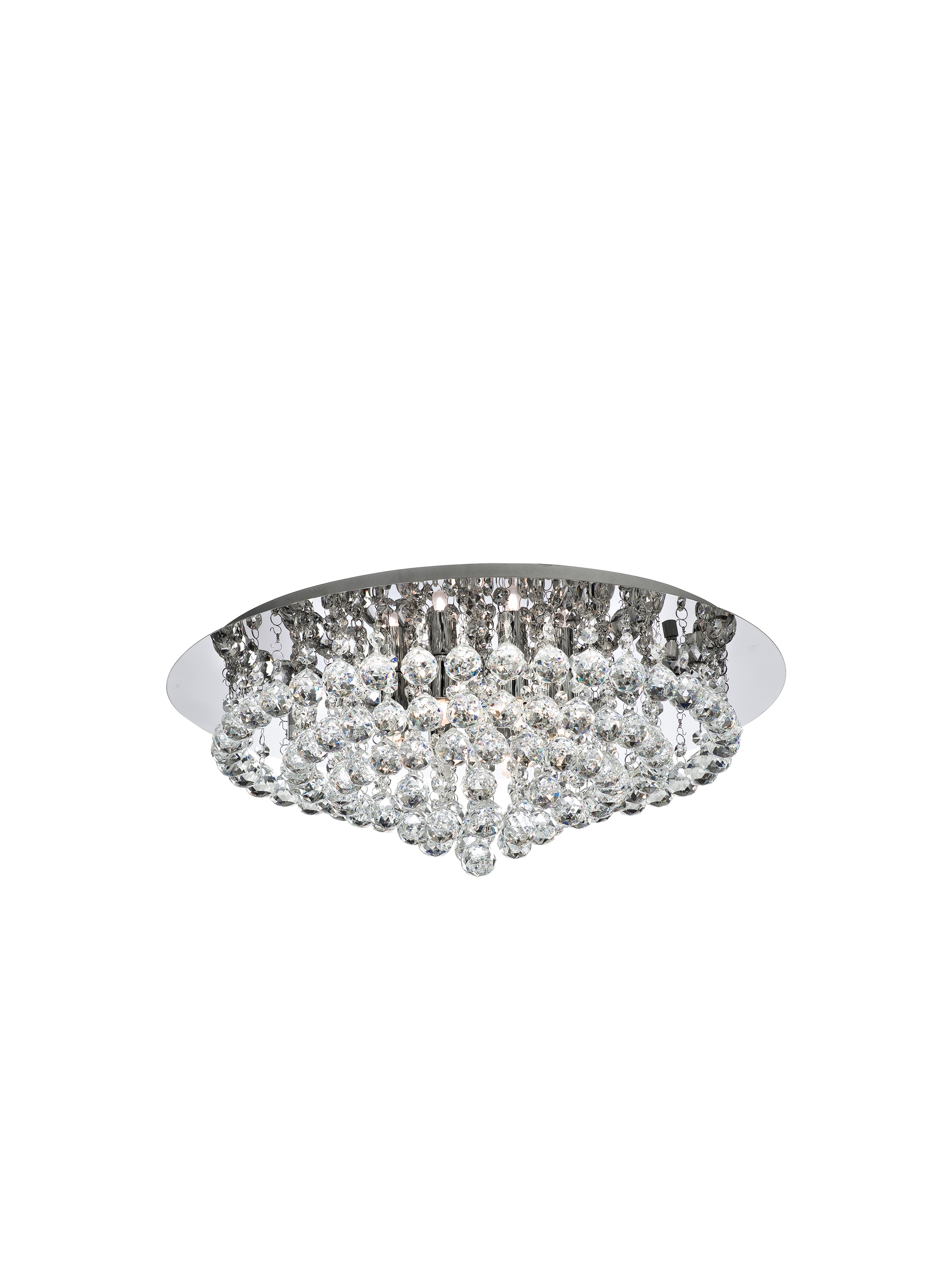 Searchlight Hampstead Chrome 8 Light Semi-Flush Fitting With Clear Crystal Balls Fitting