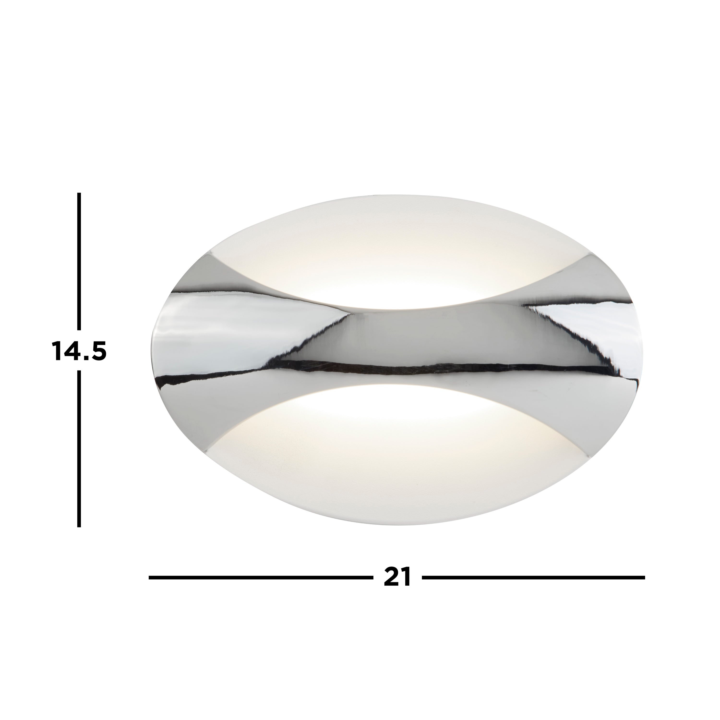 Searchlight Gerald LED Wall Light Oval - Chrome & Sand White