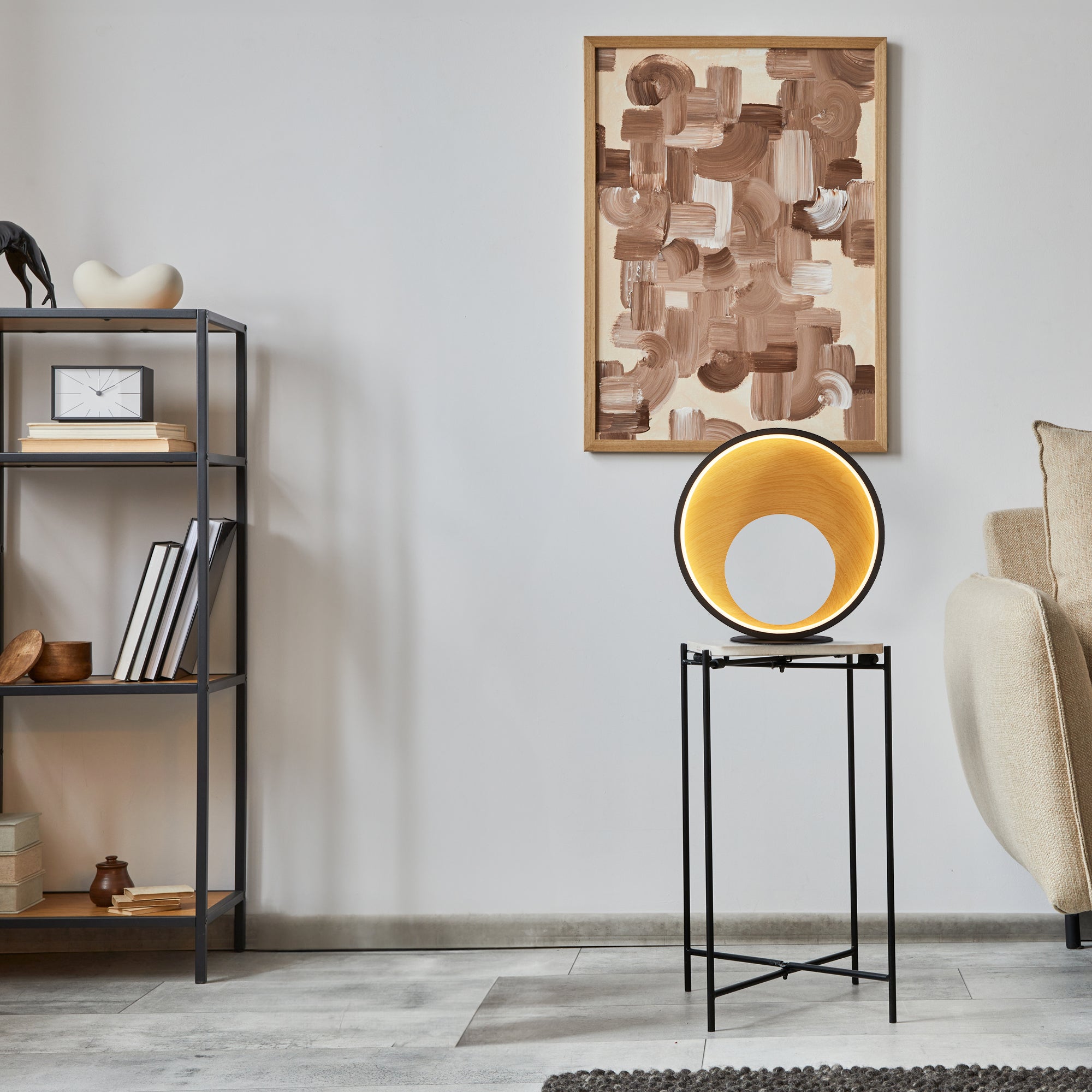 Searchlight Chambers Table Lamp - Black Metal & Wood