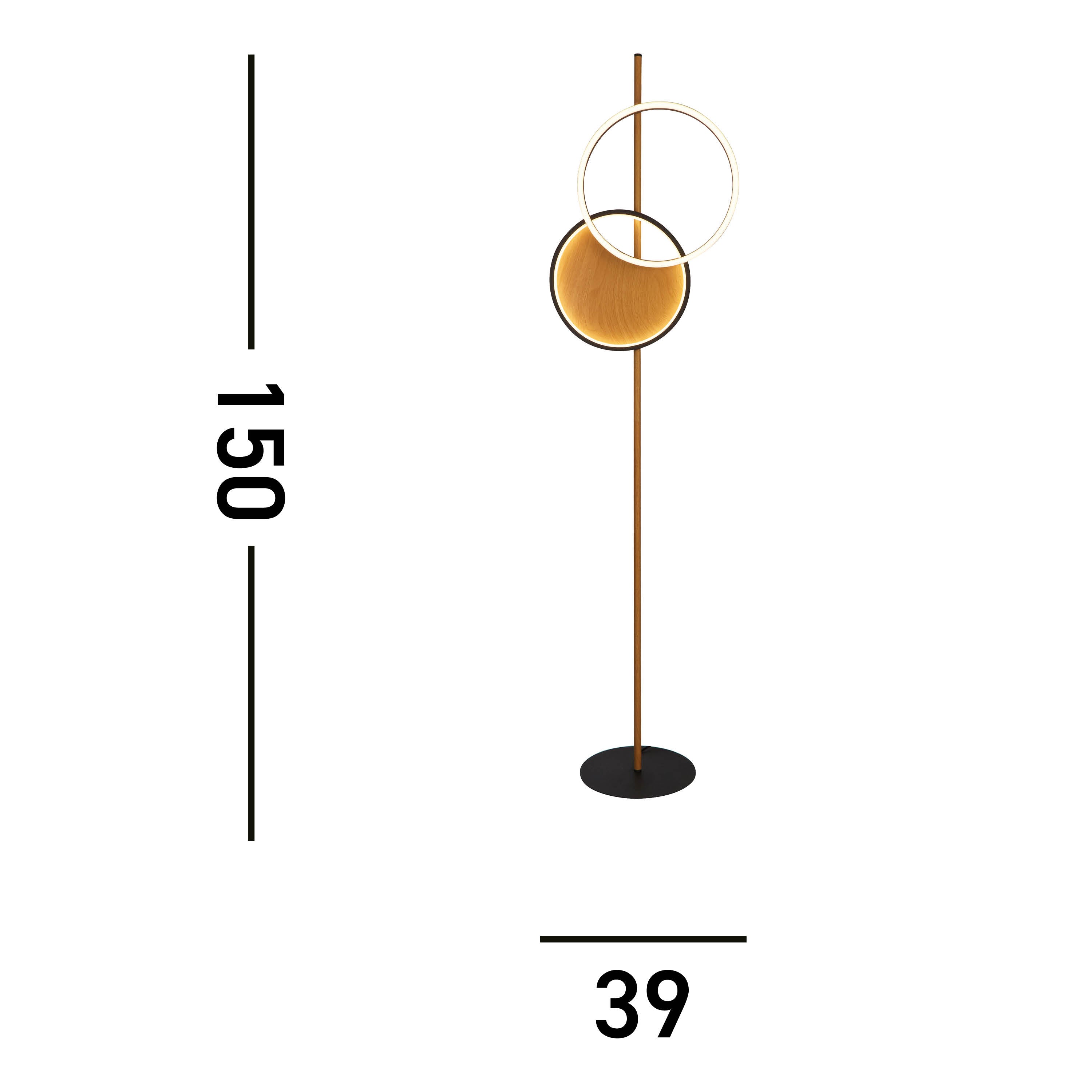 Searchlight Chambers Floor Lamp - Black Metal & Wood