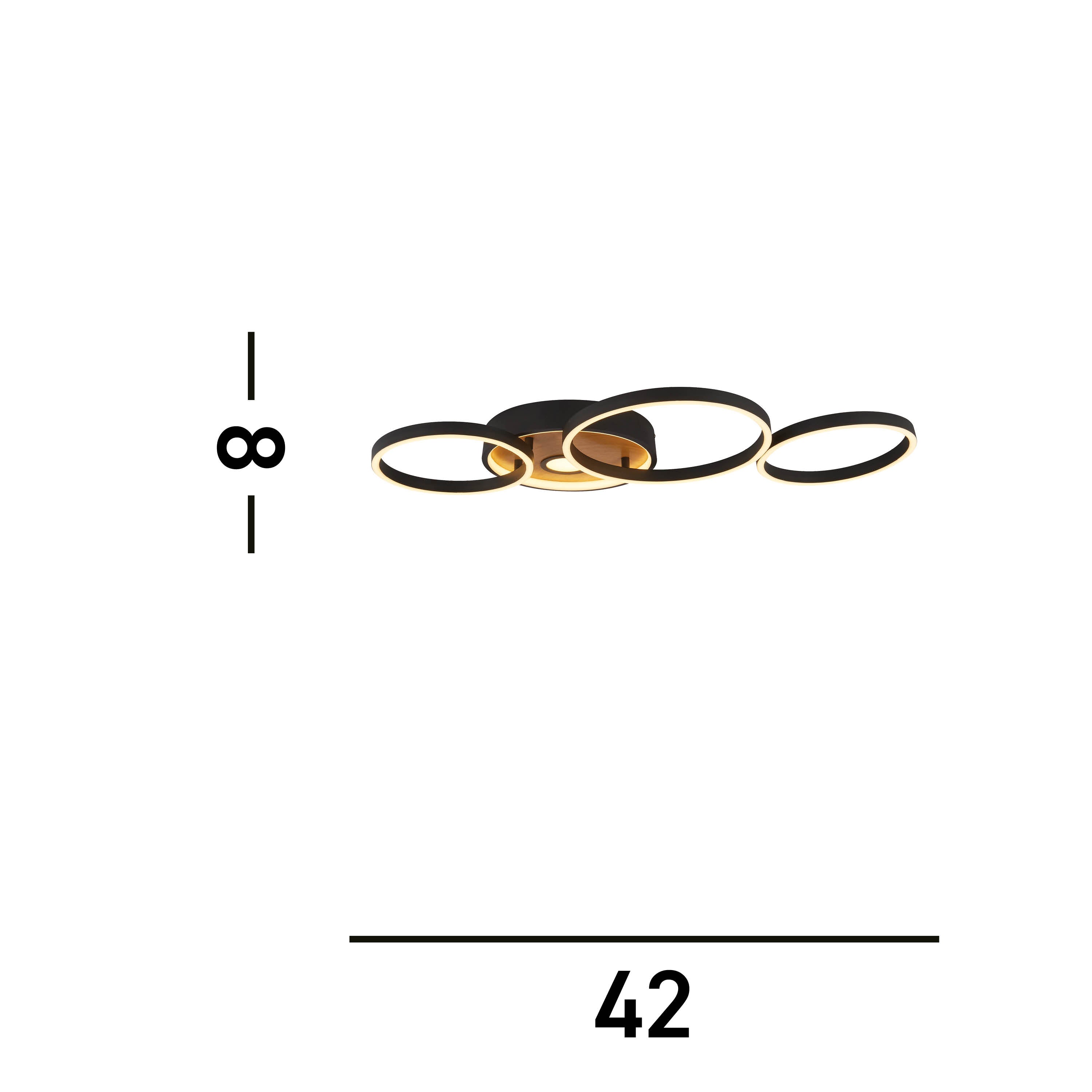 Searchlight Chambers Flush - Black Metal & Wood