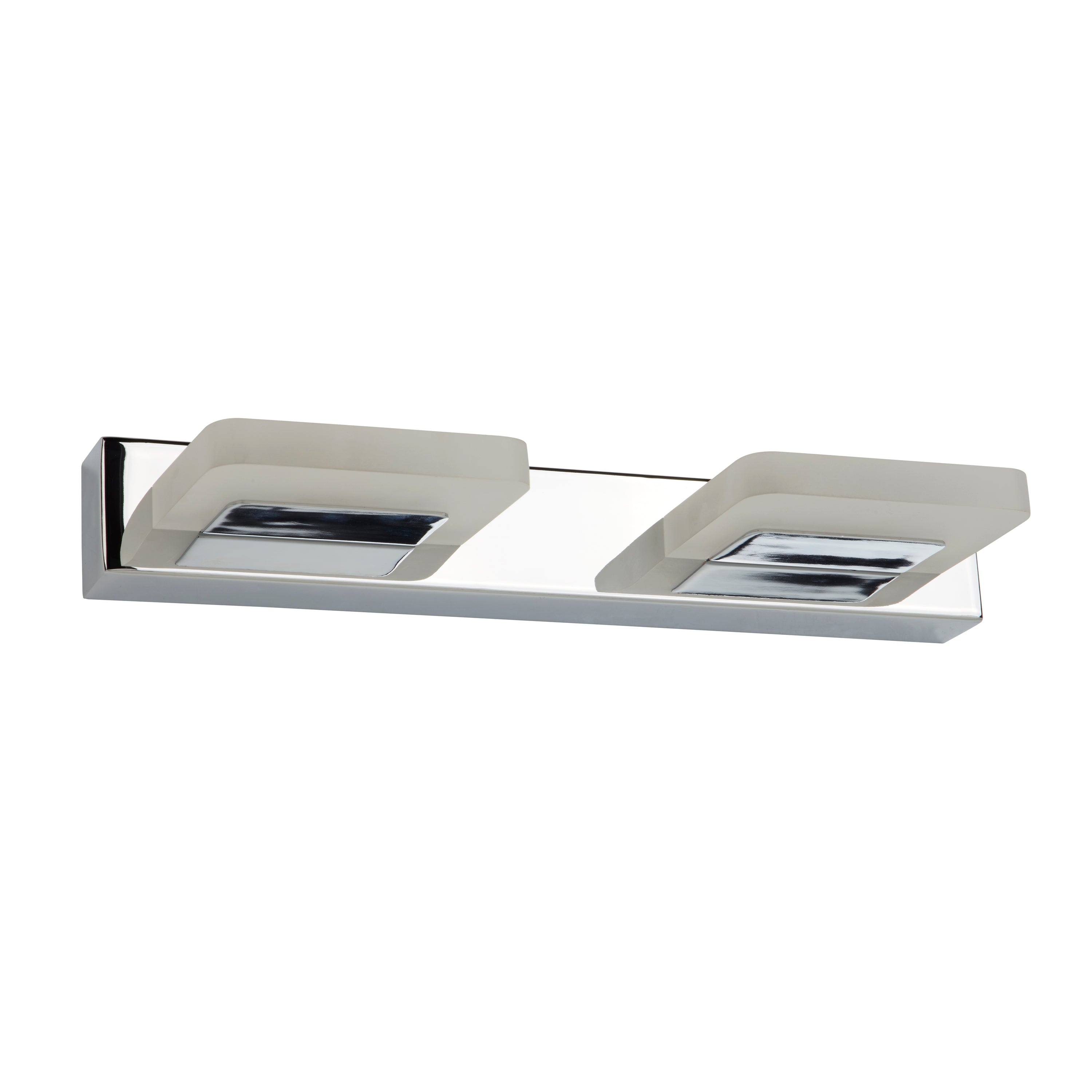 Searchlight Lennox 2 Light LED Wall Light - Chrome & Frosted Glass