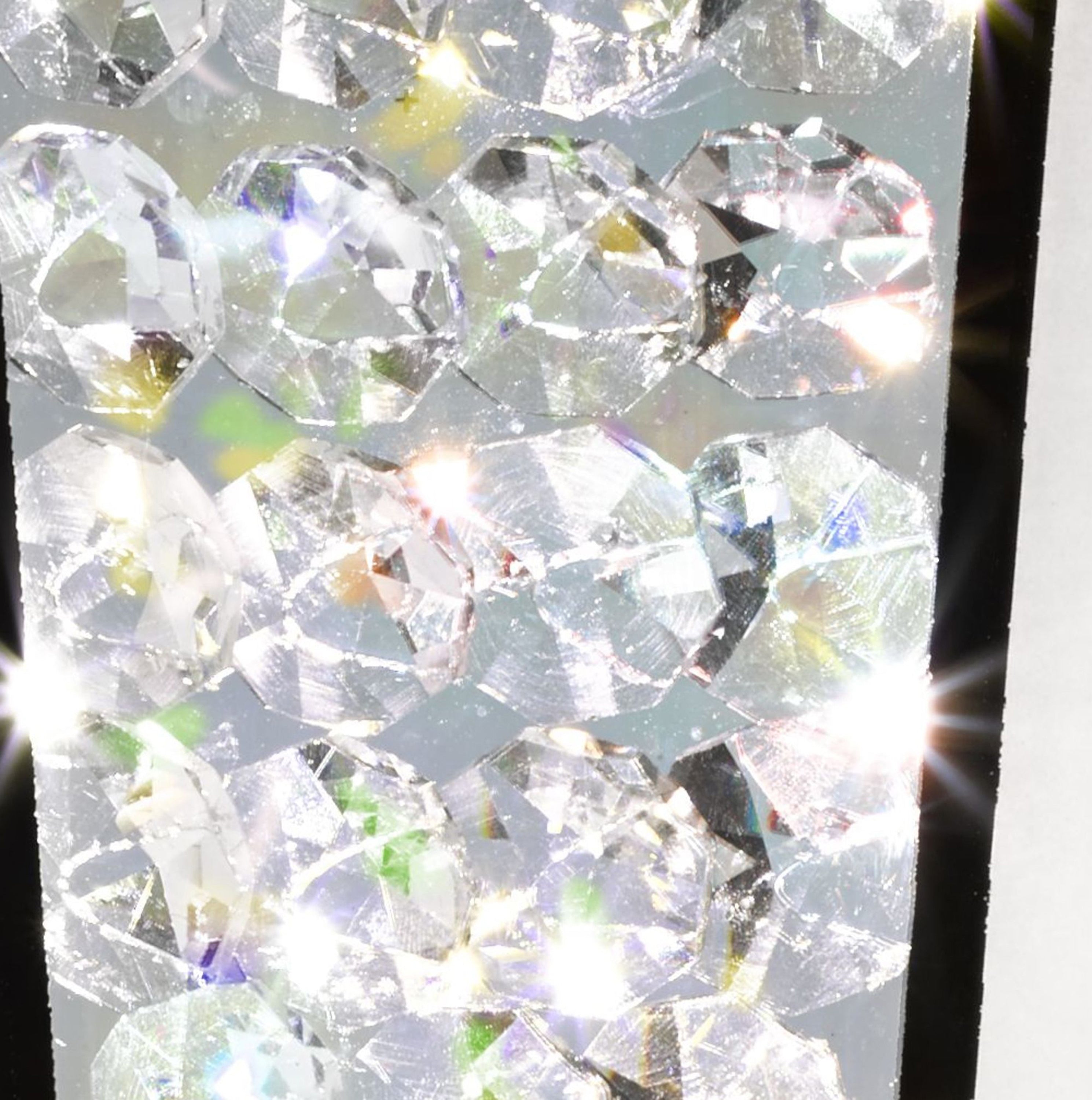 Searchlight Pim 16 LED IP44 Wall Light -  Chrome & Crystal Inner With White Glass Shade