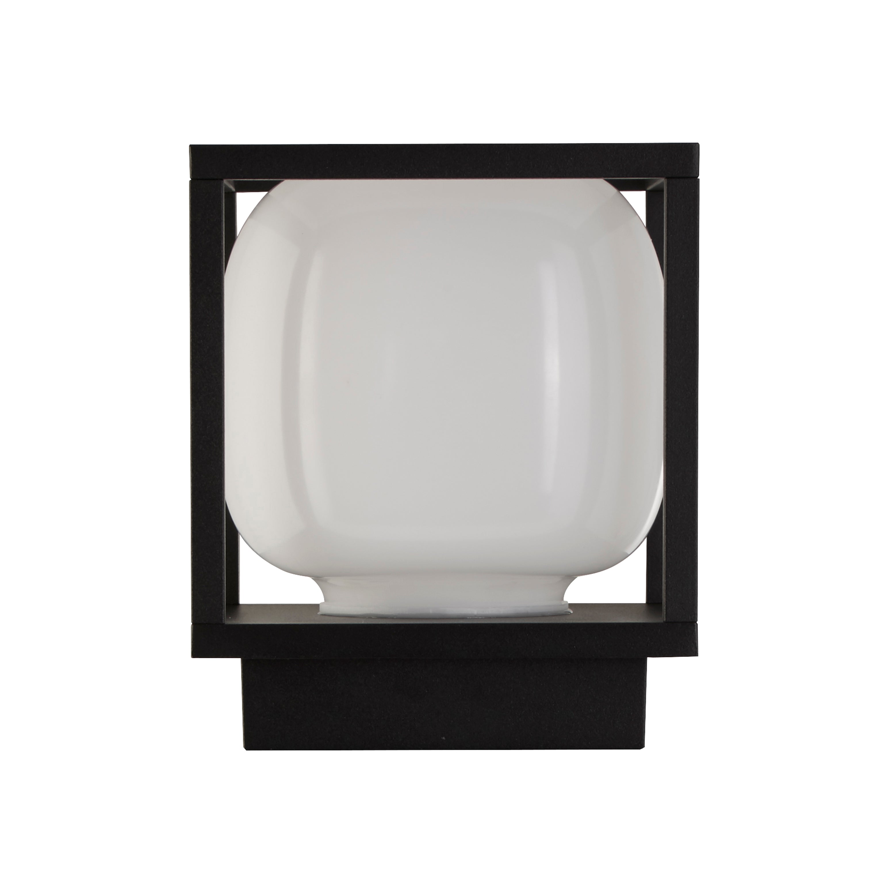 Searchlight Athol Outdoor Wall Light - Black & Opal Glass