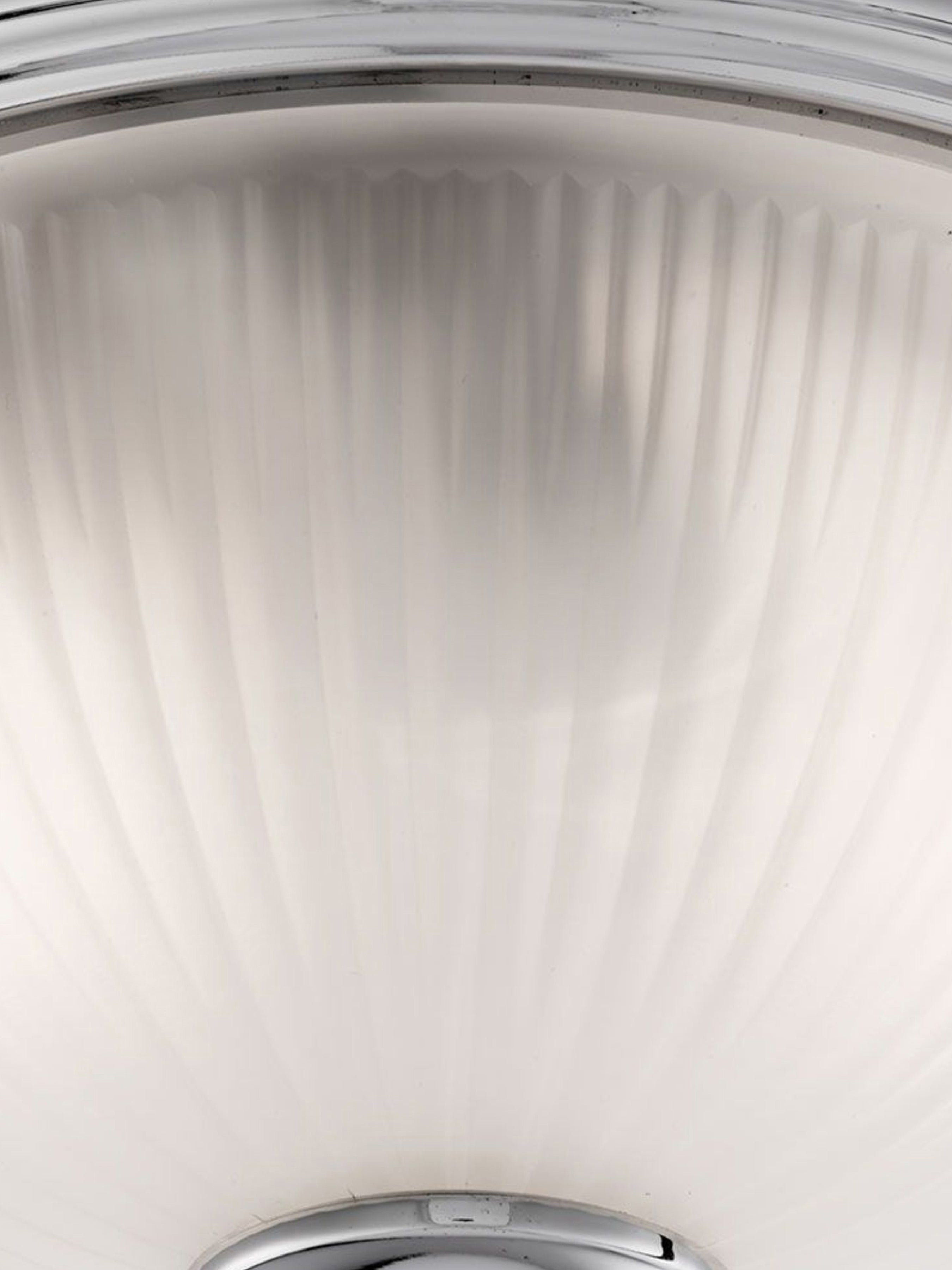 Searchlight Aintree IP44 Chrome Flush Fitting With Acid Ribbed Glass