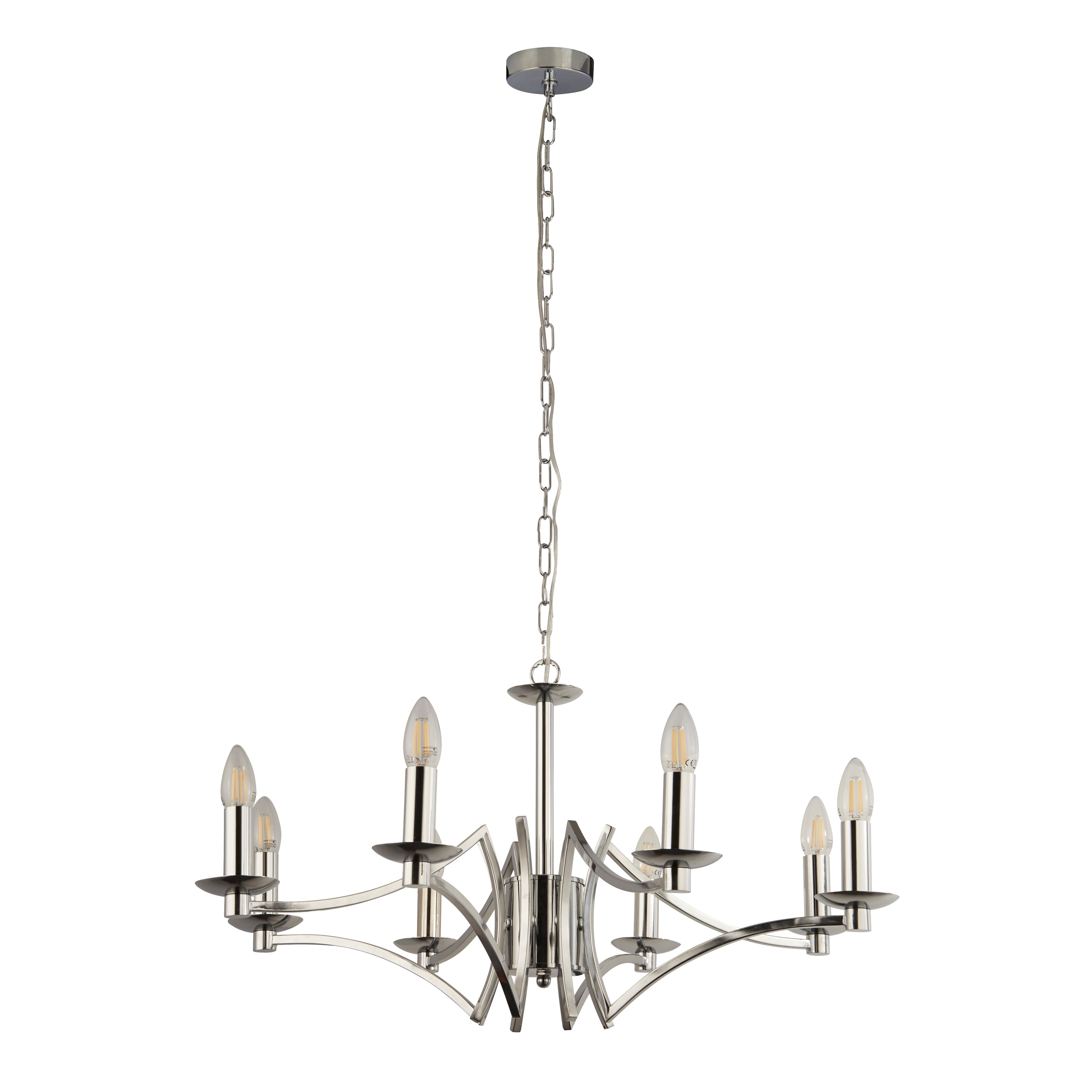 Searchlight Arley 8 Light Ceiling Pendant - Chrome