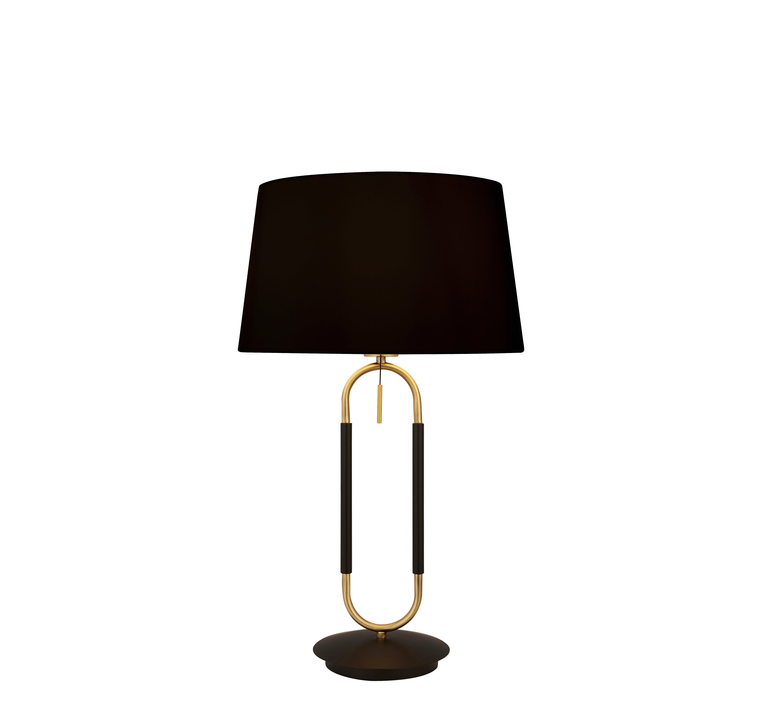 Searchlight Jackson Table Lamp - Black, Satin Brass & Black Velvet