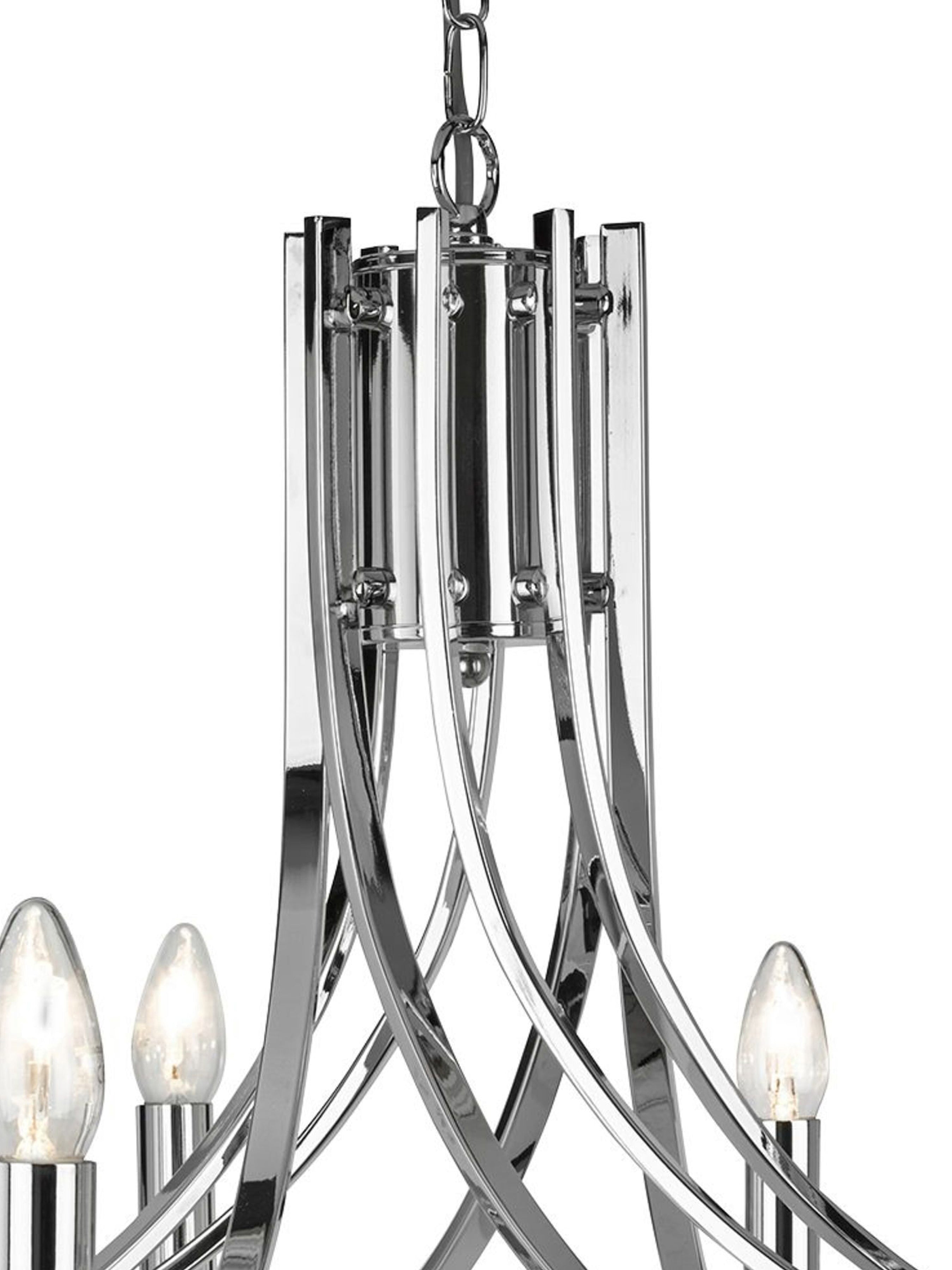 Searchlight Archer 8 Light Pendant - Chrome & Clear Glass Sconces