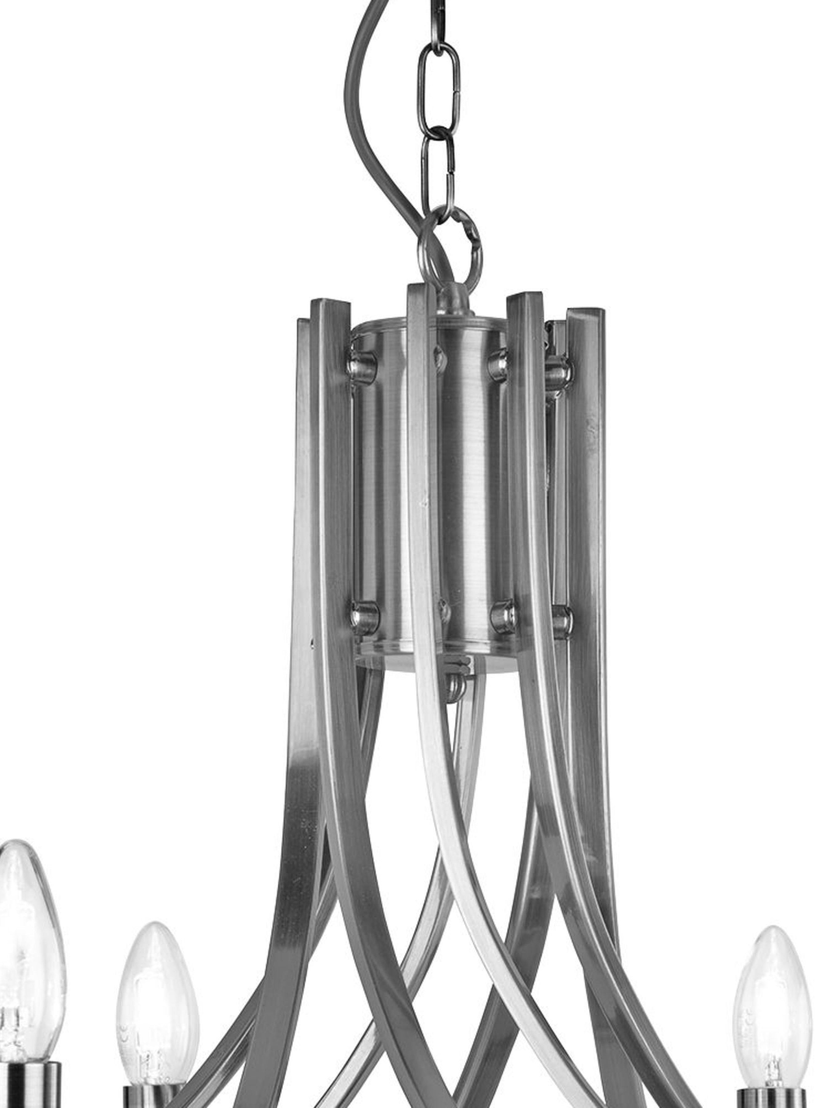 Searchlight Archer 8 Light Pendant - Satin Silver & Glass Sconces