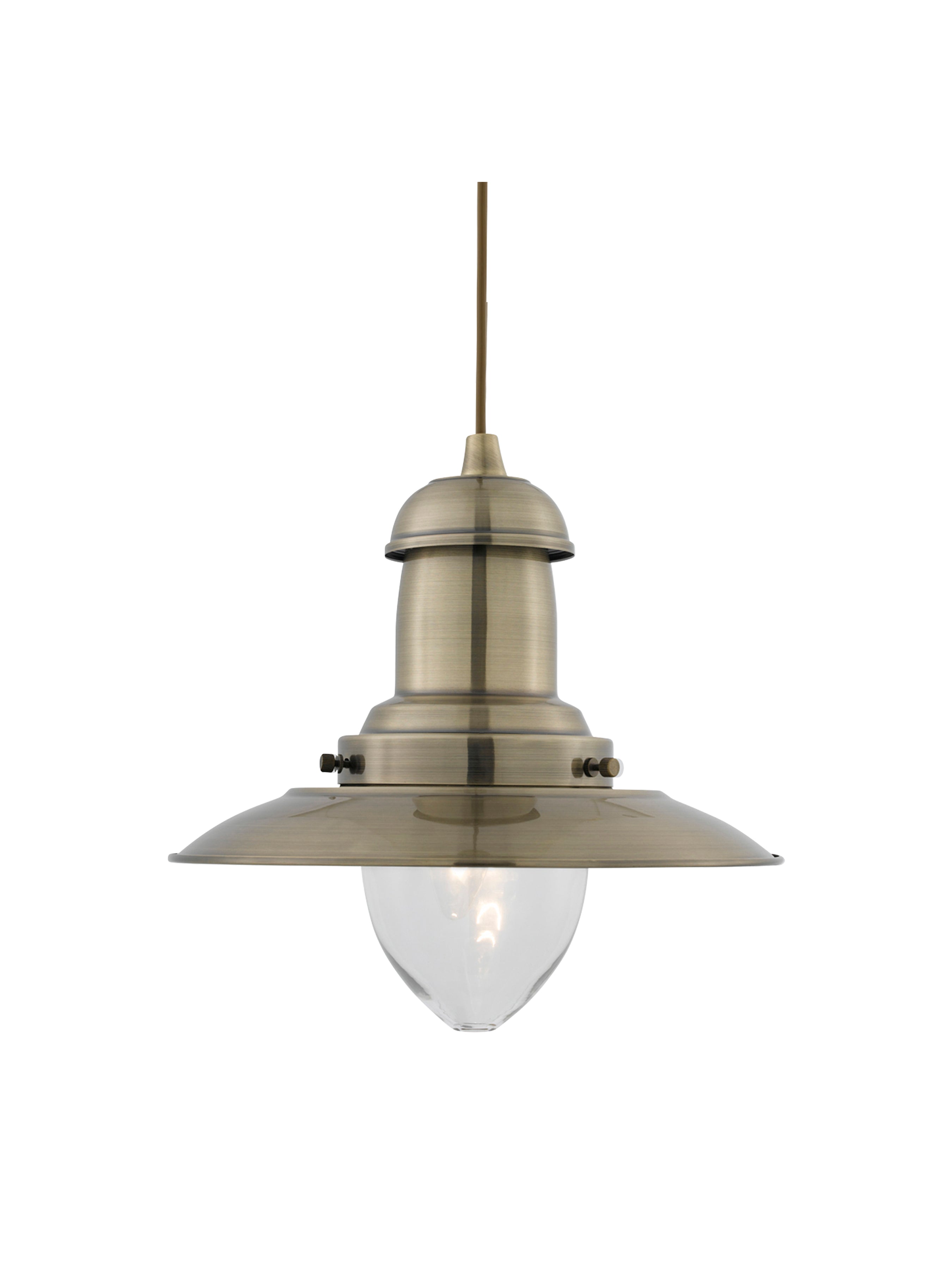 Searchlight Falkland Antique Brass Light With Clear Glass Shade