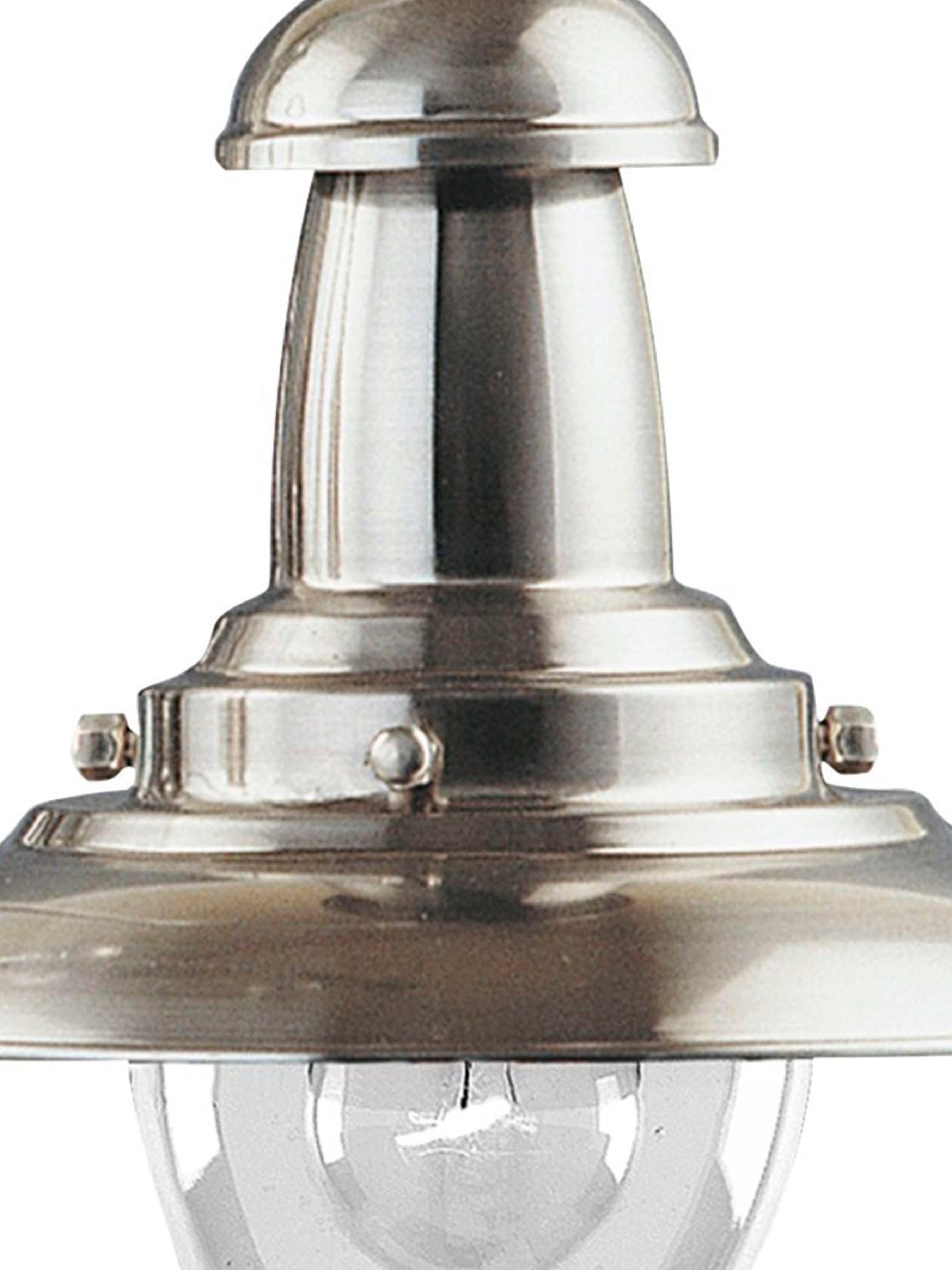 Searchlight Falkland Satin Silver Light With Clear Glass Shade