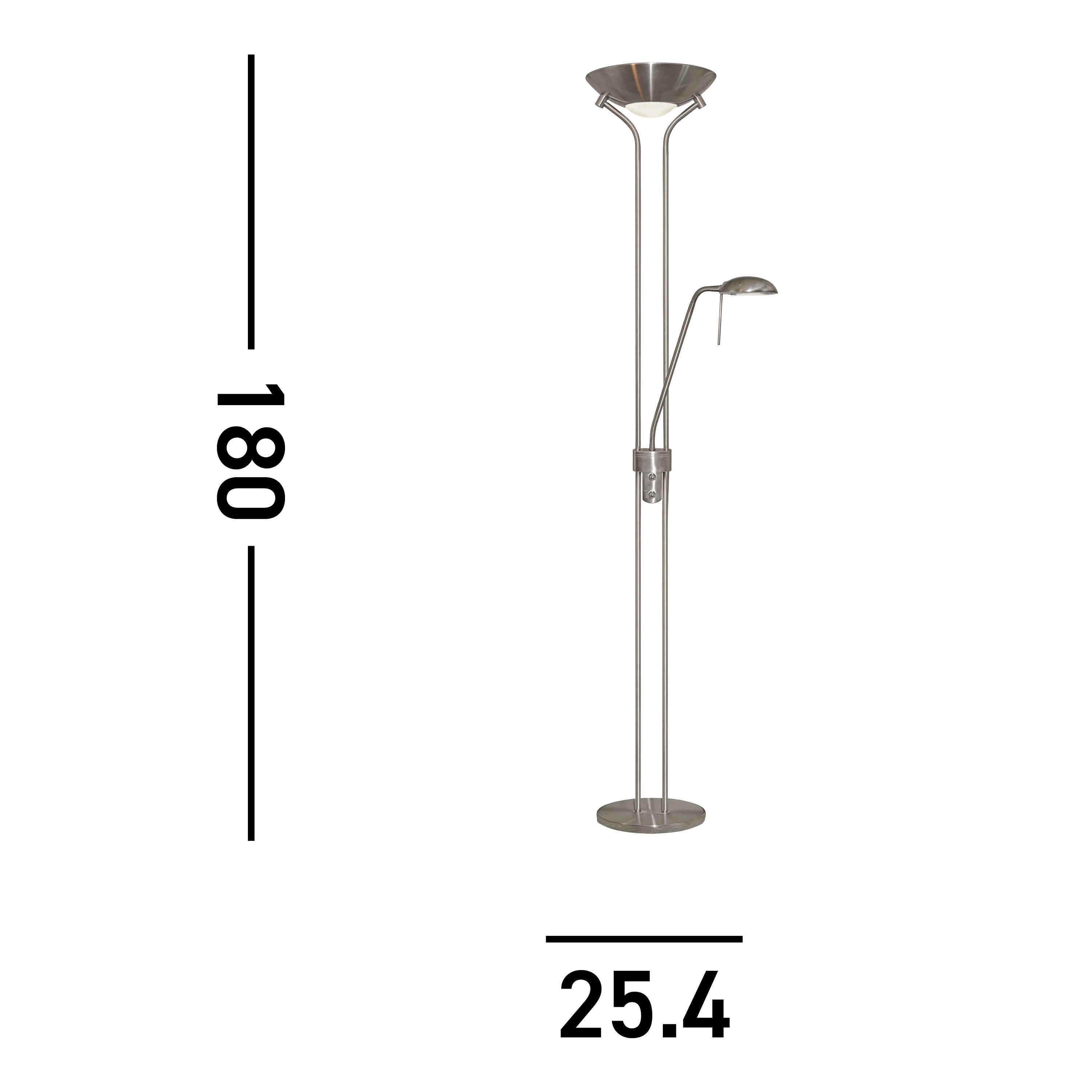 Searchlight Satin Silver Mother And Child Floor Lamp With Double Dimmer