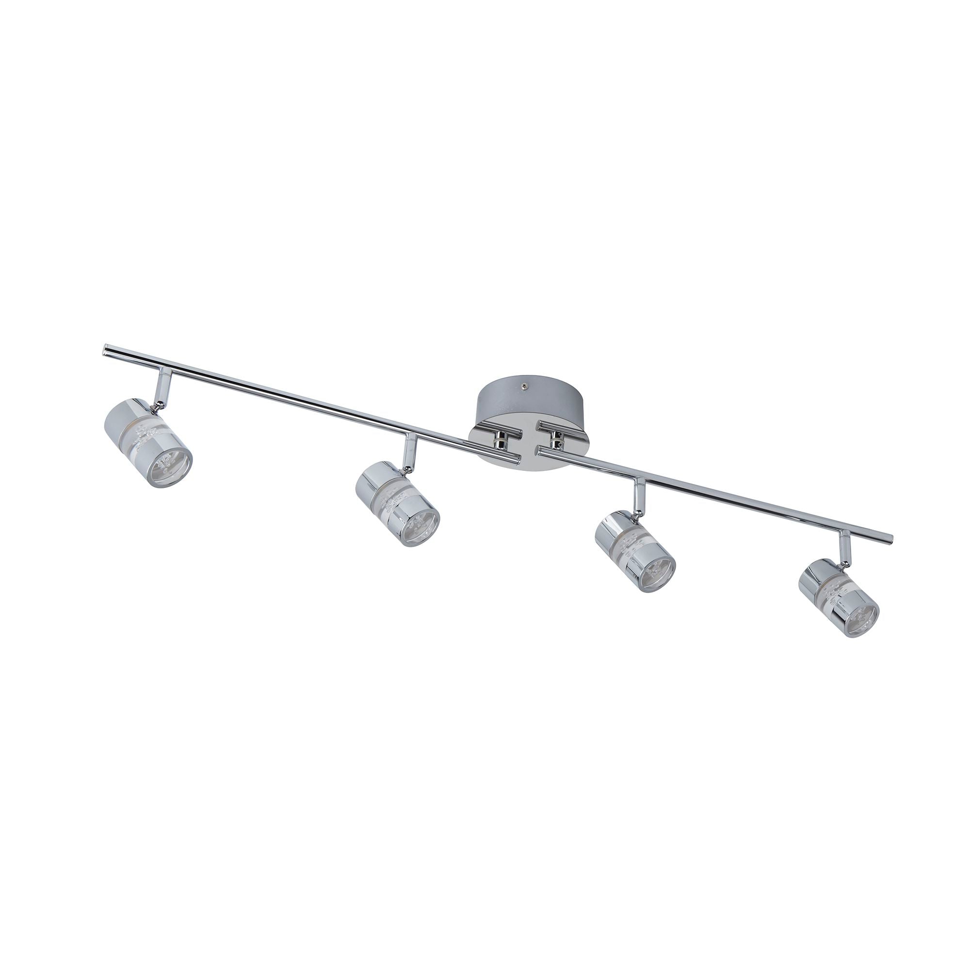 Searchlight Brookhill Effect IP44 LED 4 Light Bar Spot Chrome & Acrylic Shade