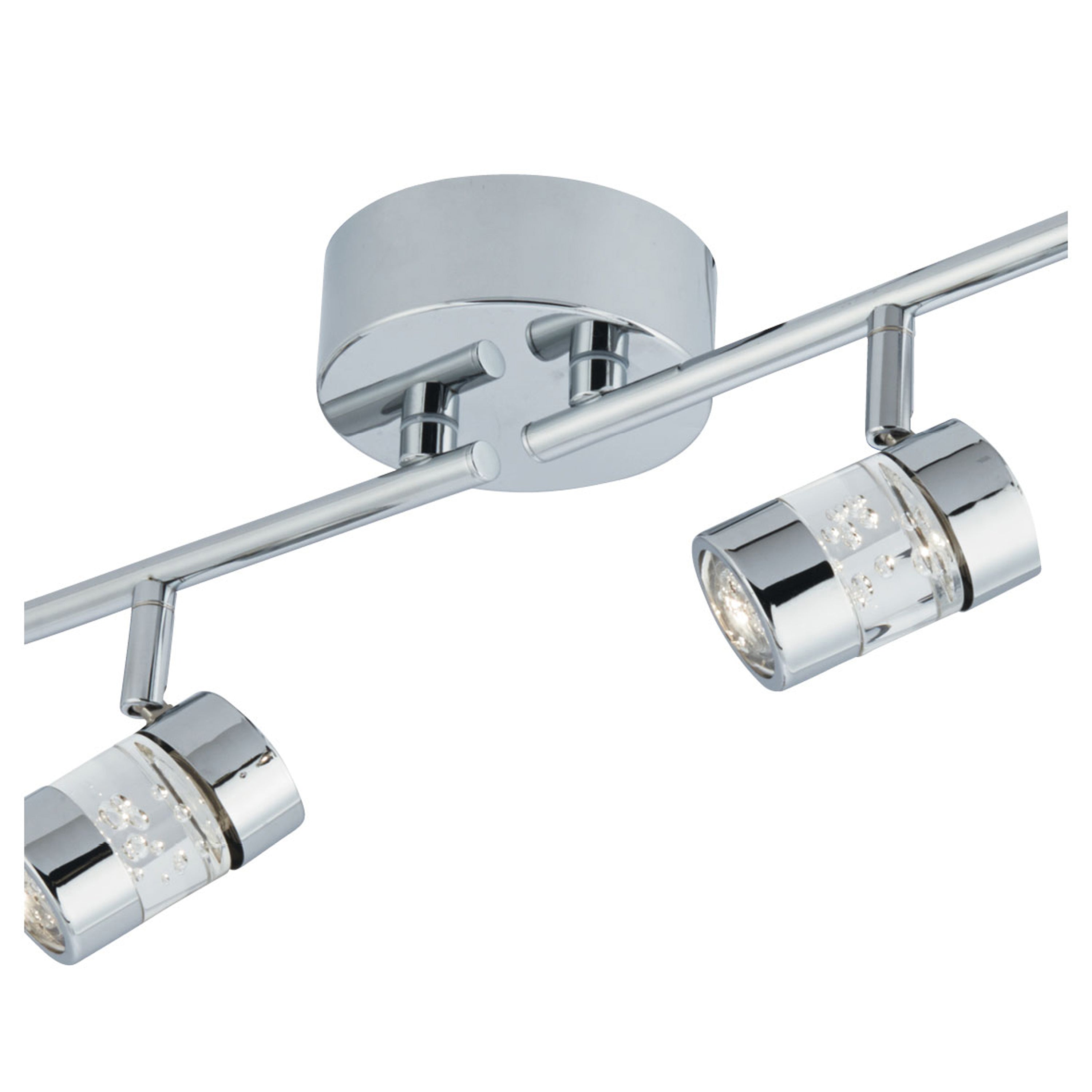 Searchlight Brookhill Effect IP44 LED 4 Light Bar Spot Chrome & Acrylic Shade