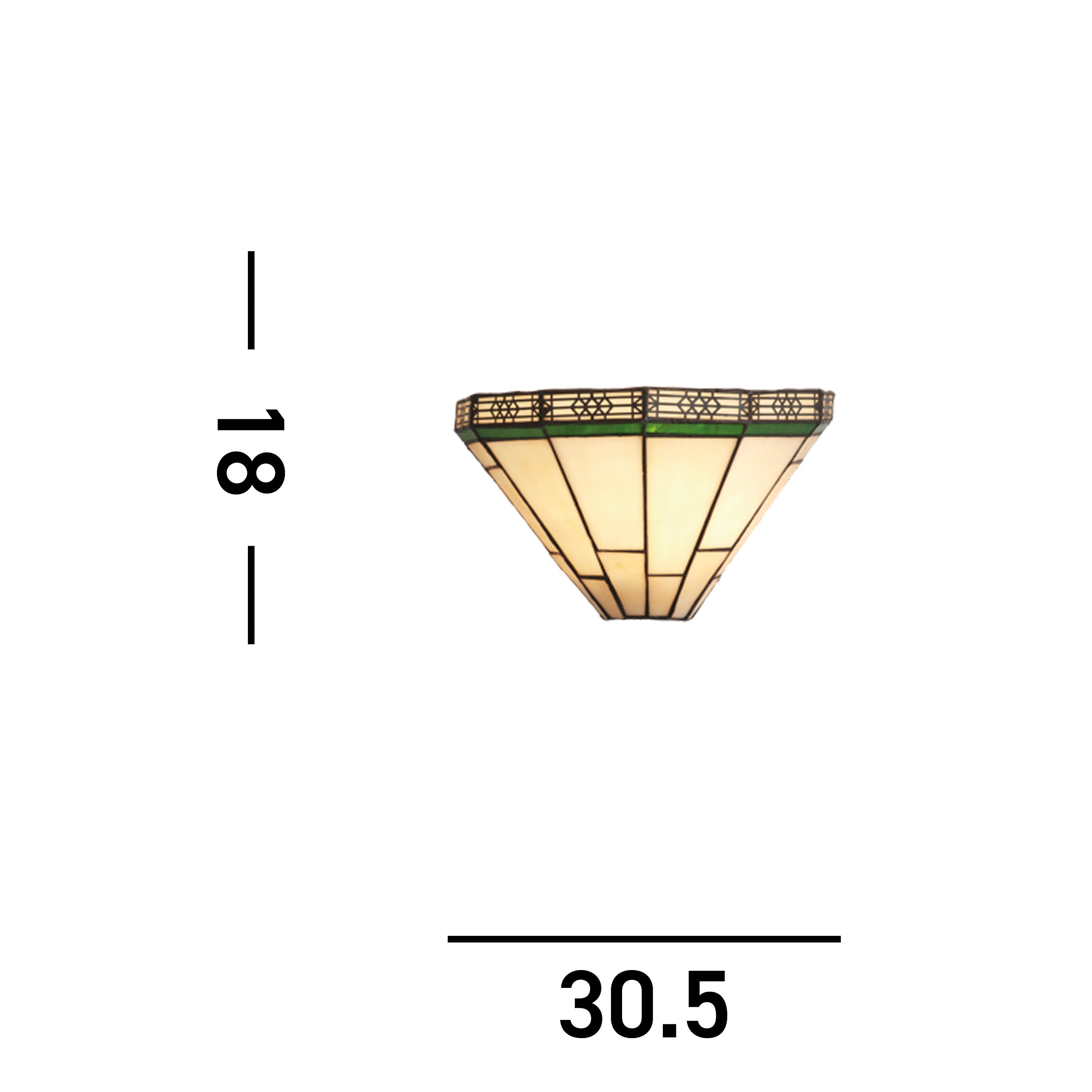 Searchlight Nelson Wall Light - Brass & Stained Glass