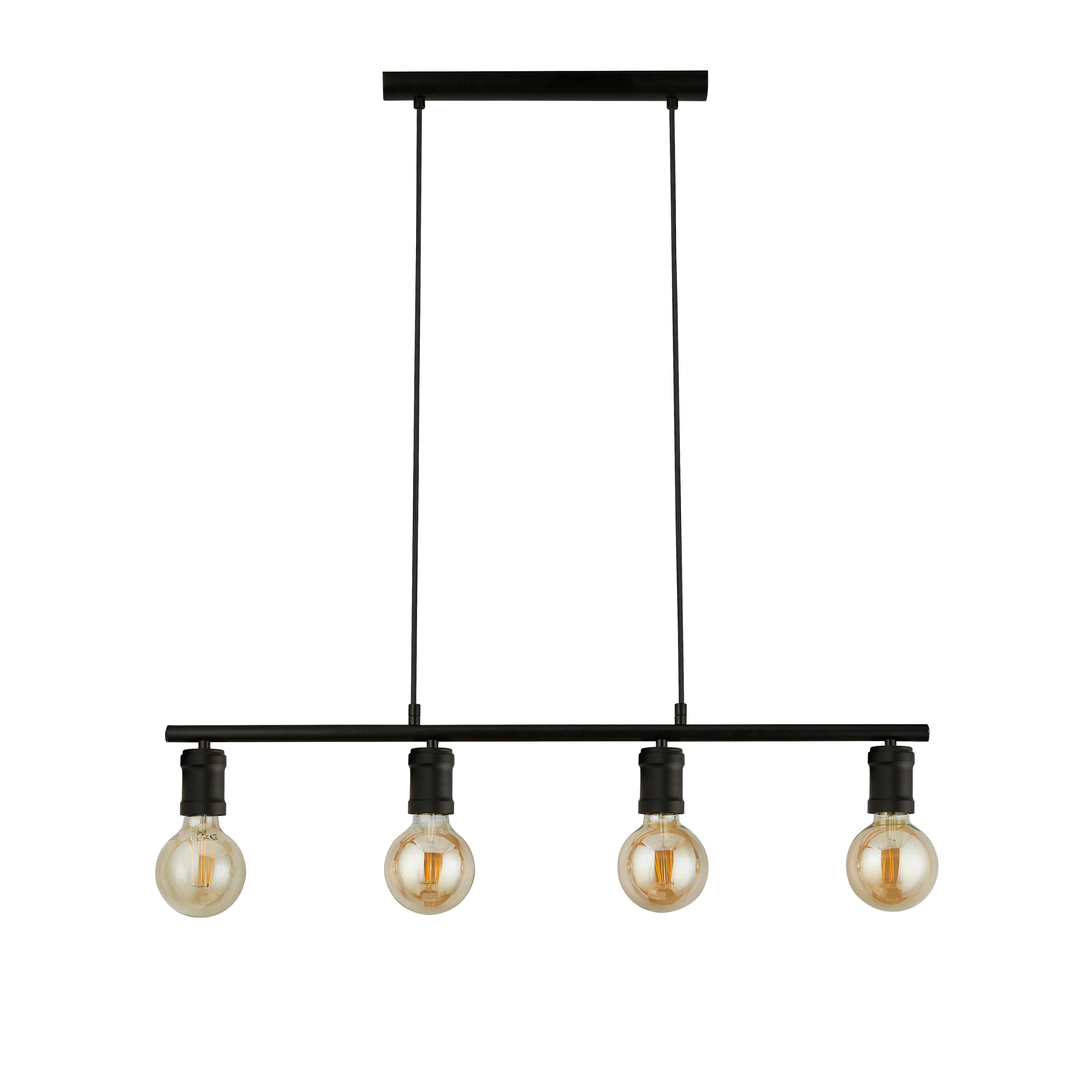 Searchlight Dalkeith 4 Light Bar Pendant - Sand Black