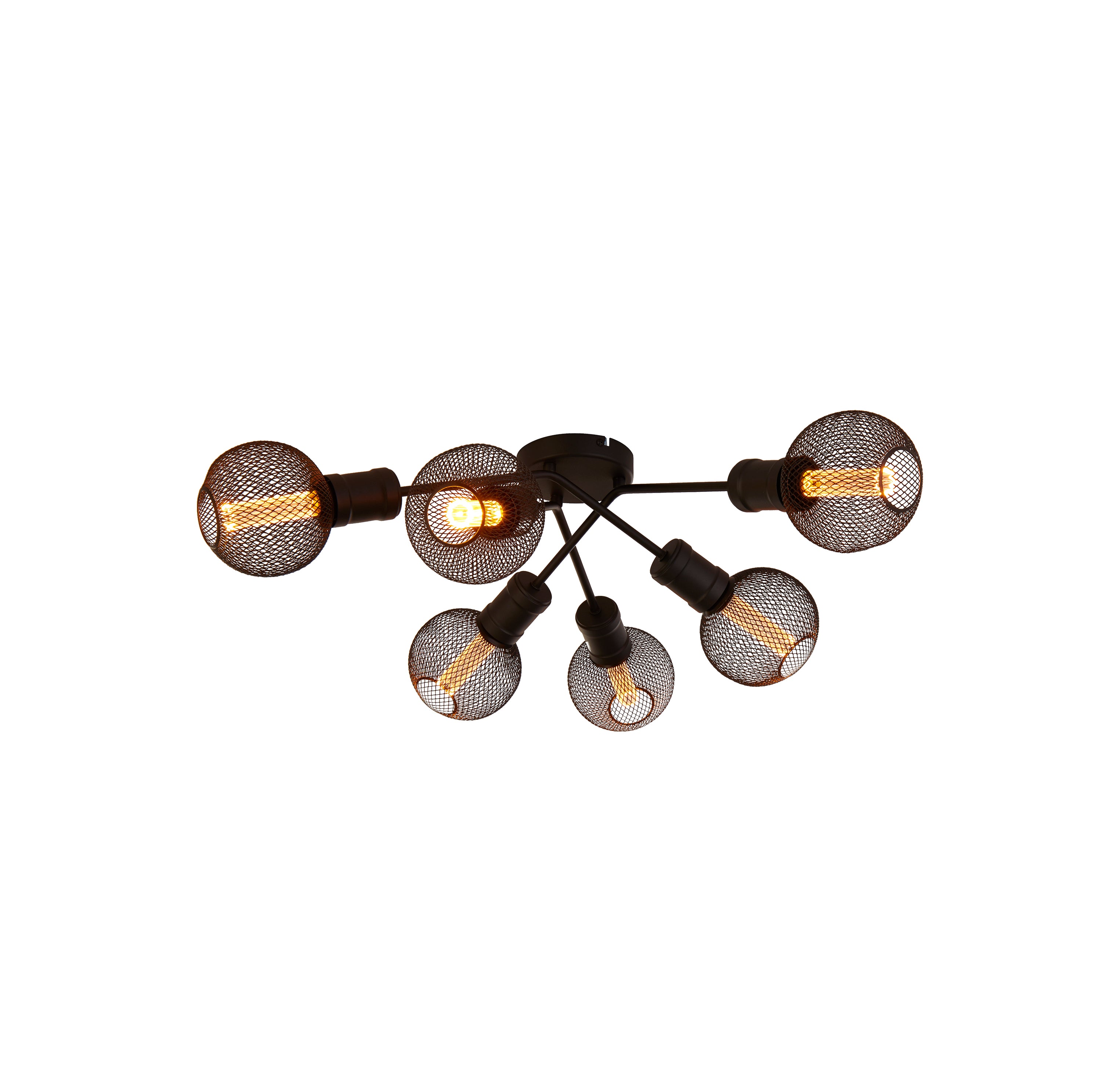 Searchlight Dalkeith 6 Light Flush - Sand Black