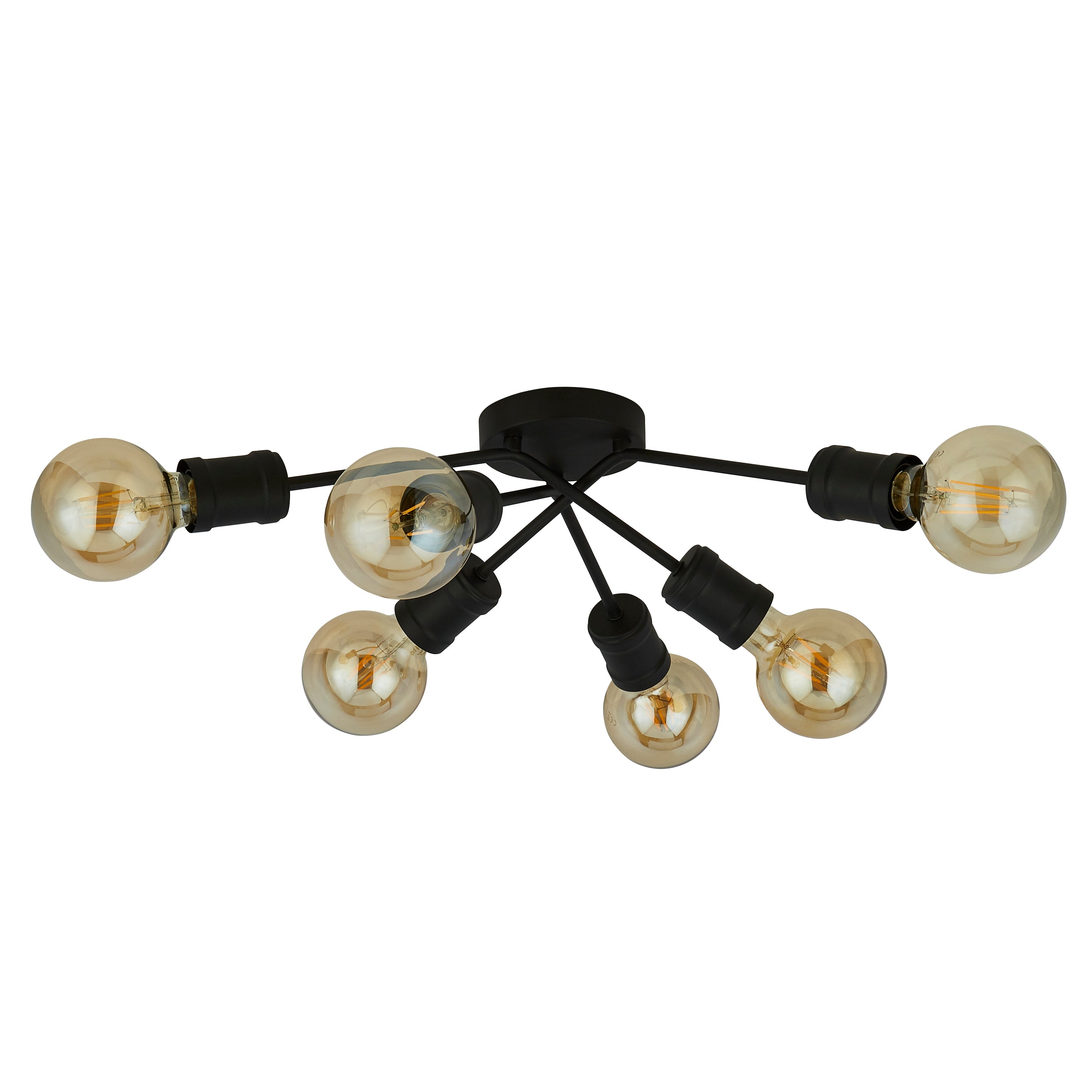 Searchlight Dalkeith 6 Light Flush - Sand Black