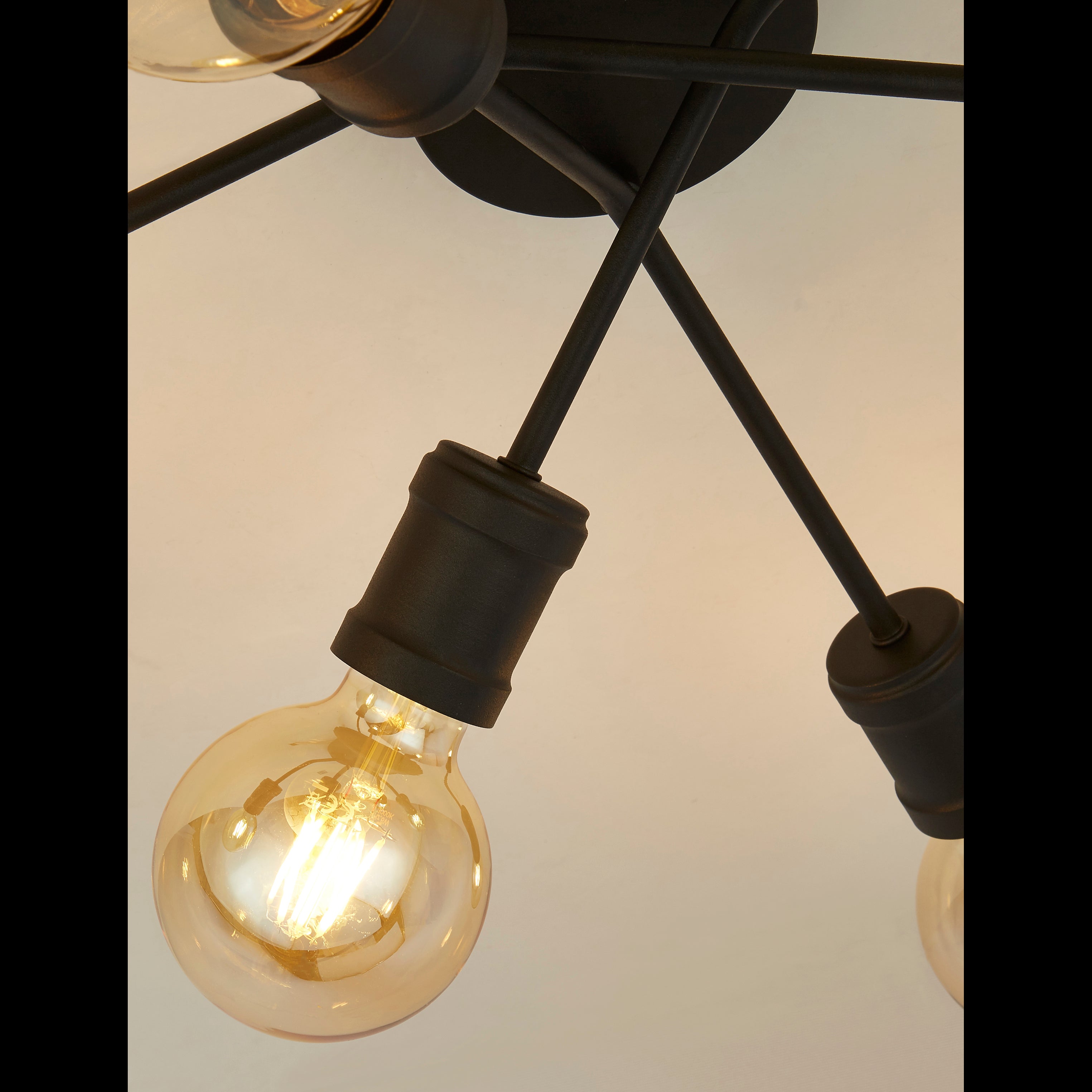 Searchlight Dalkeith 6 Light Flush - Sand Black