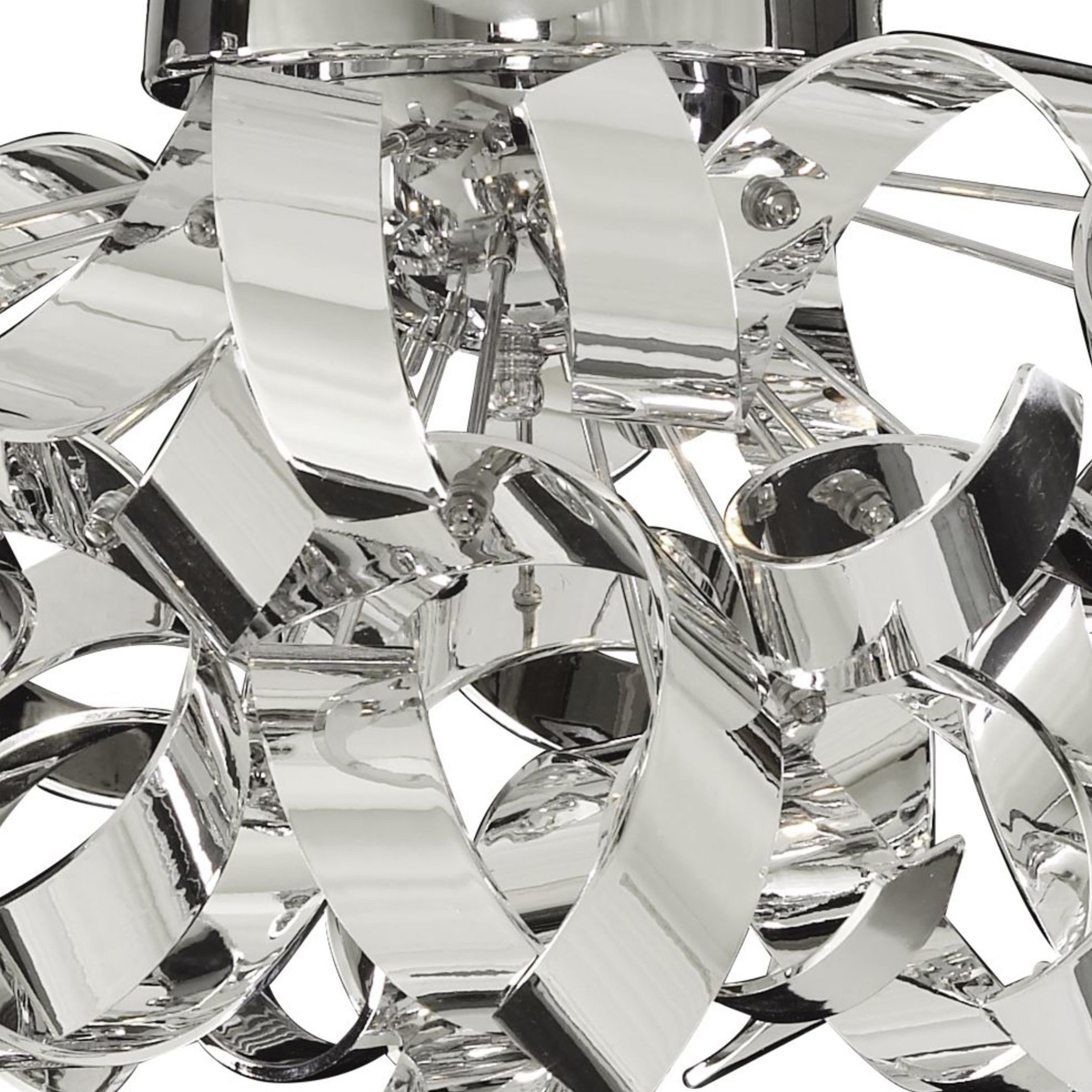 Searchlight Chancel Chrome Semi-Flush/Acrylic 3 Light Metal Fitting