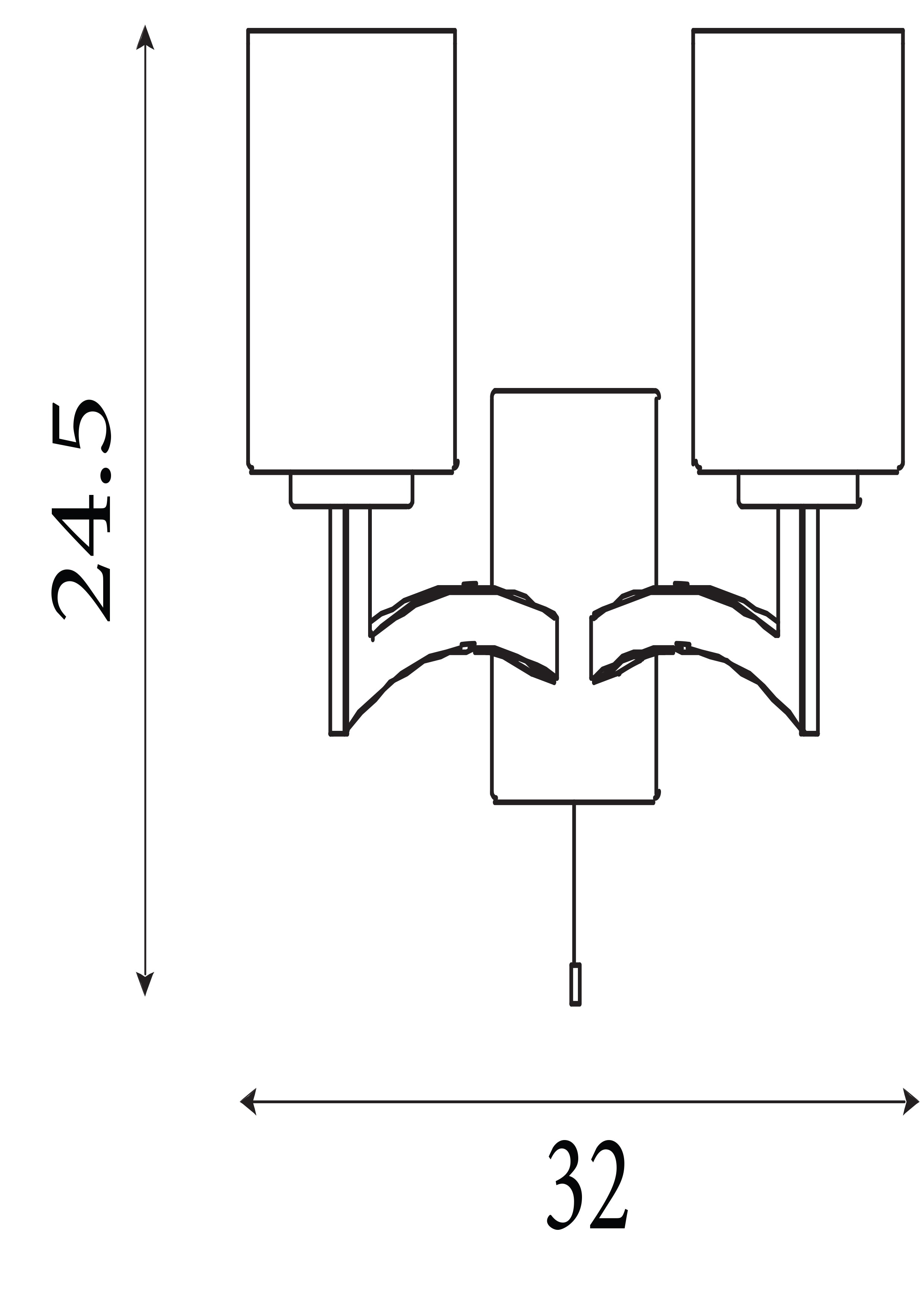 Searchlight Gascoyne - 2 Light Wall Bracket, Chrome, White Glass Shades