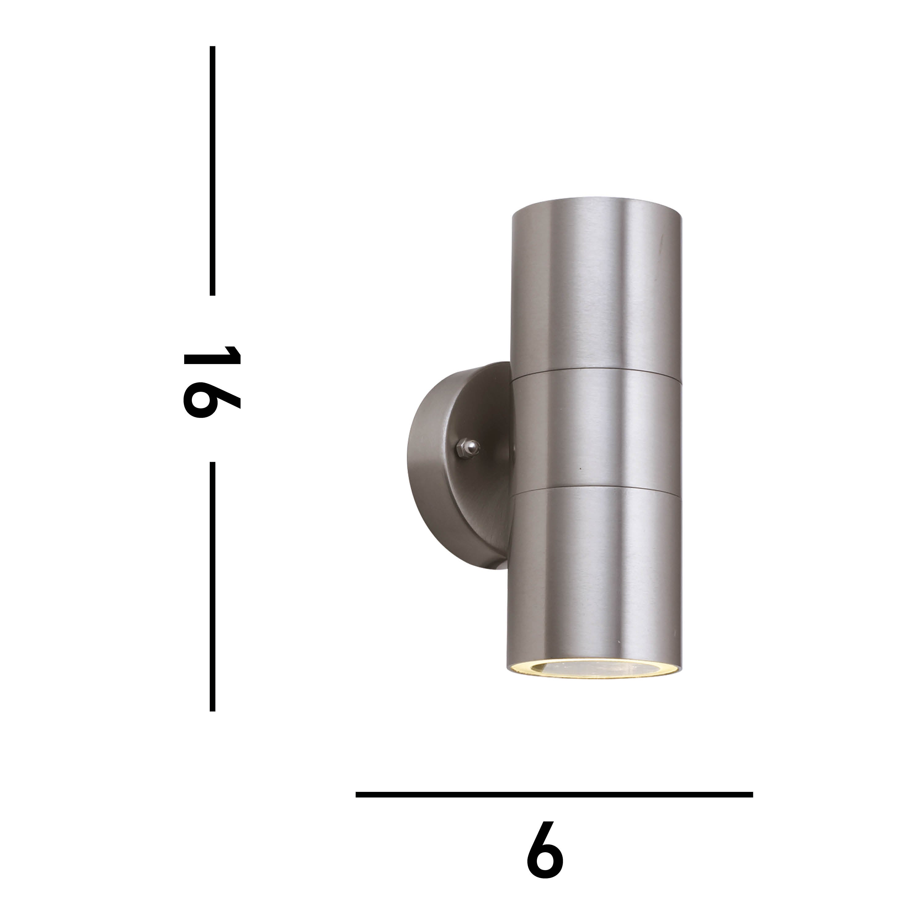 Searchlight Mela Outdoor Wall Light Large - Stainless Steel