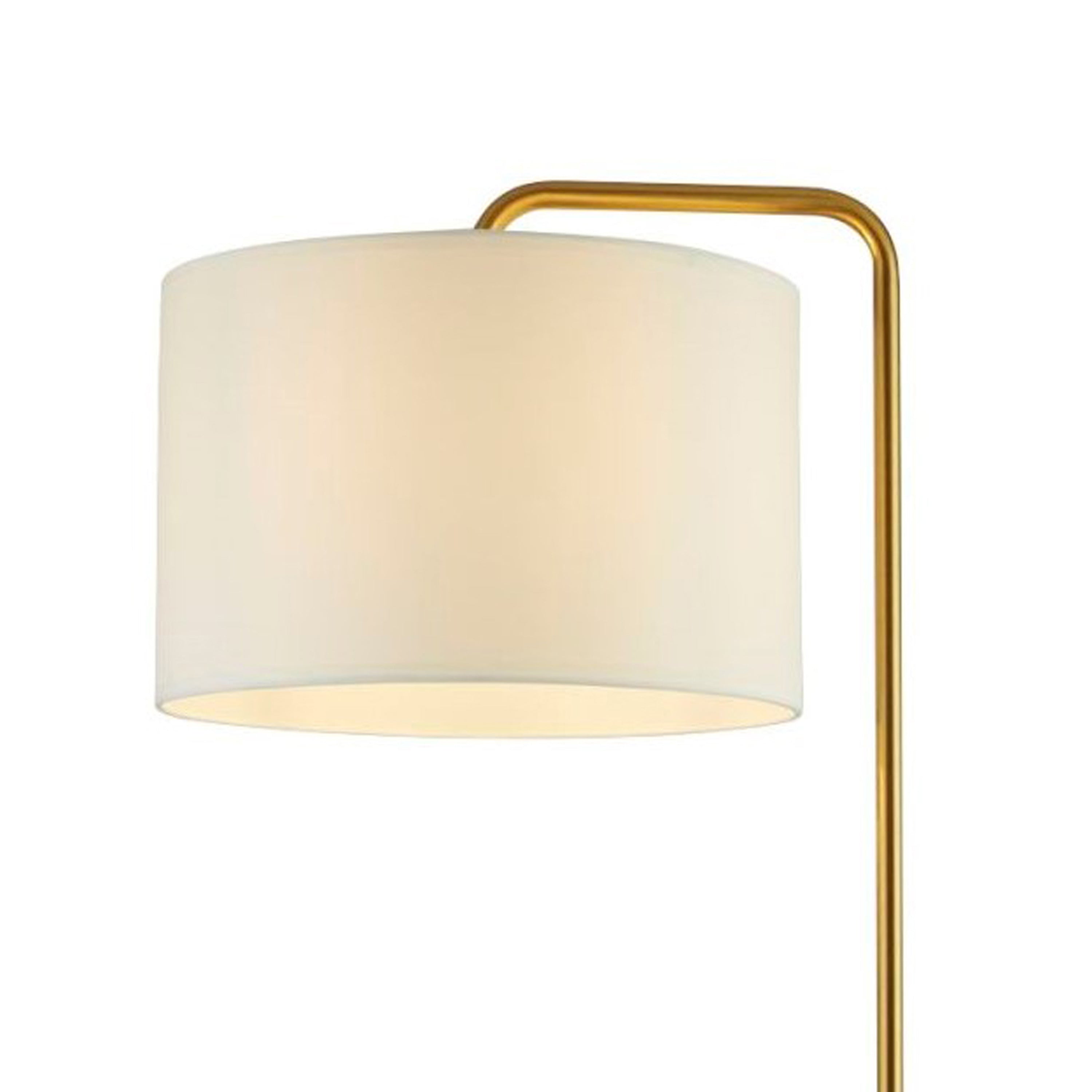 Searchlight Halsbury Gold Floor Lamp With White Marble Base
