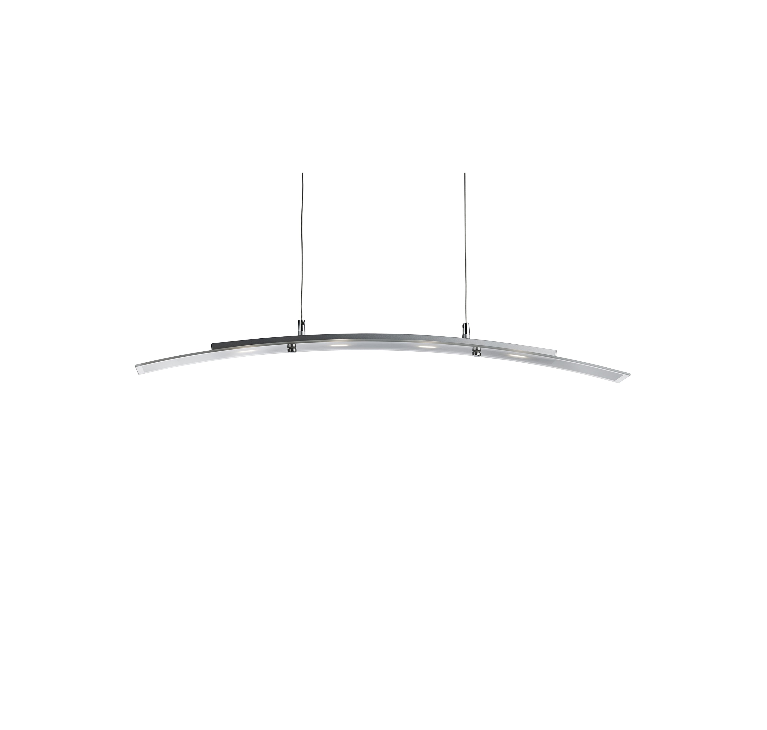 Searchlight Chantrey 4 Light Pendant - Satin Silver & Frosted Glass