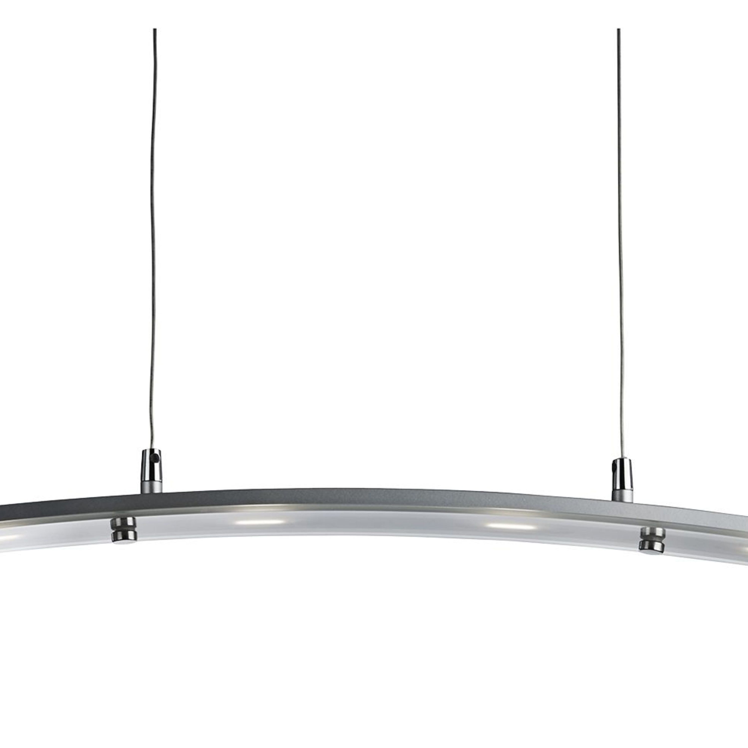 Searchlight Chantrey 4 Light Pendant - Satin Silver & Frosted Glass