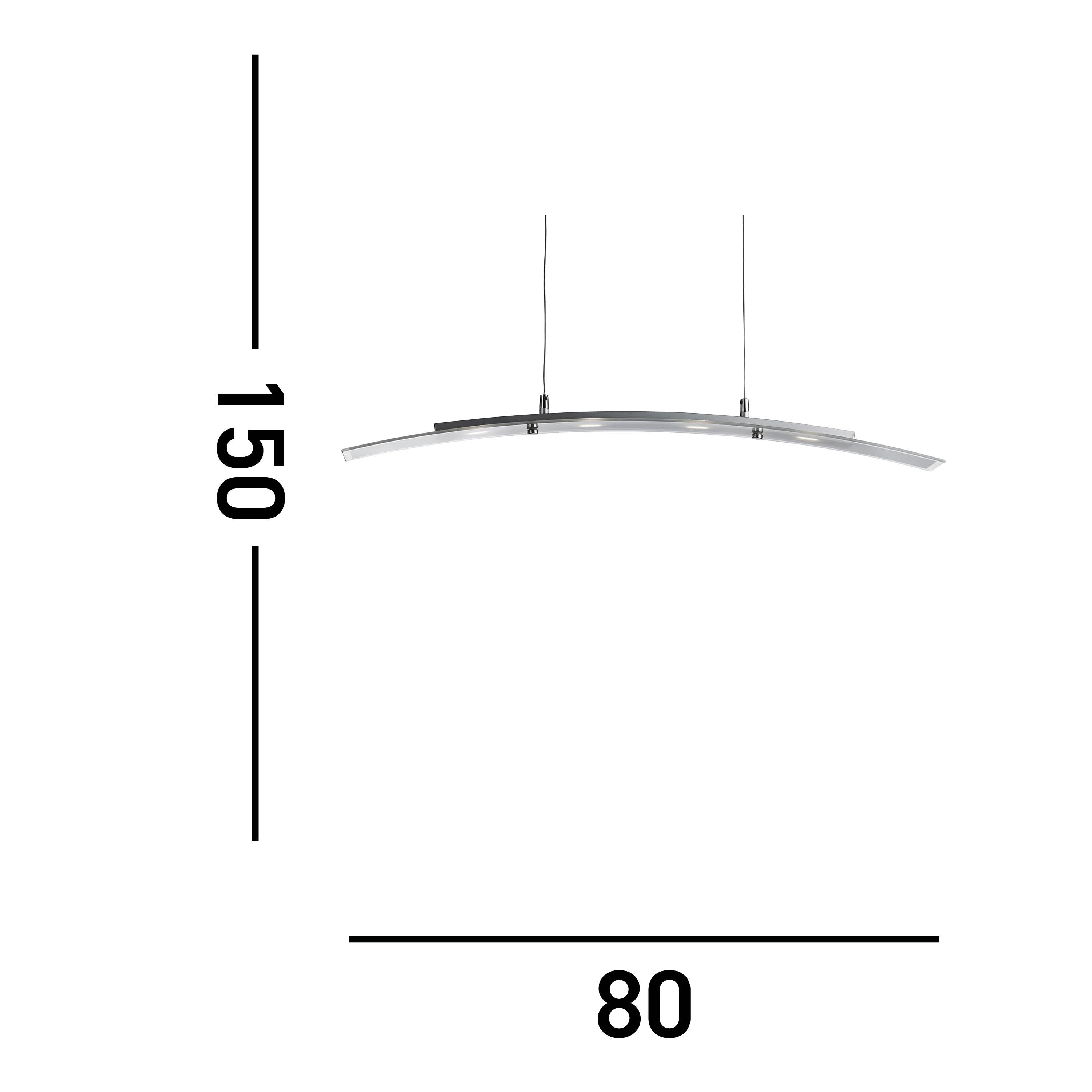 Searchlight Chantrey 4 Light Pendant - Satin Silver & Frosted Glass