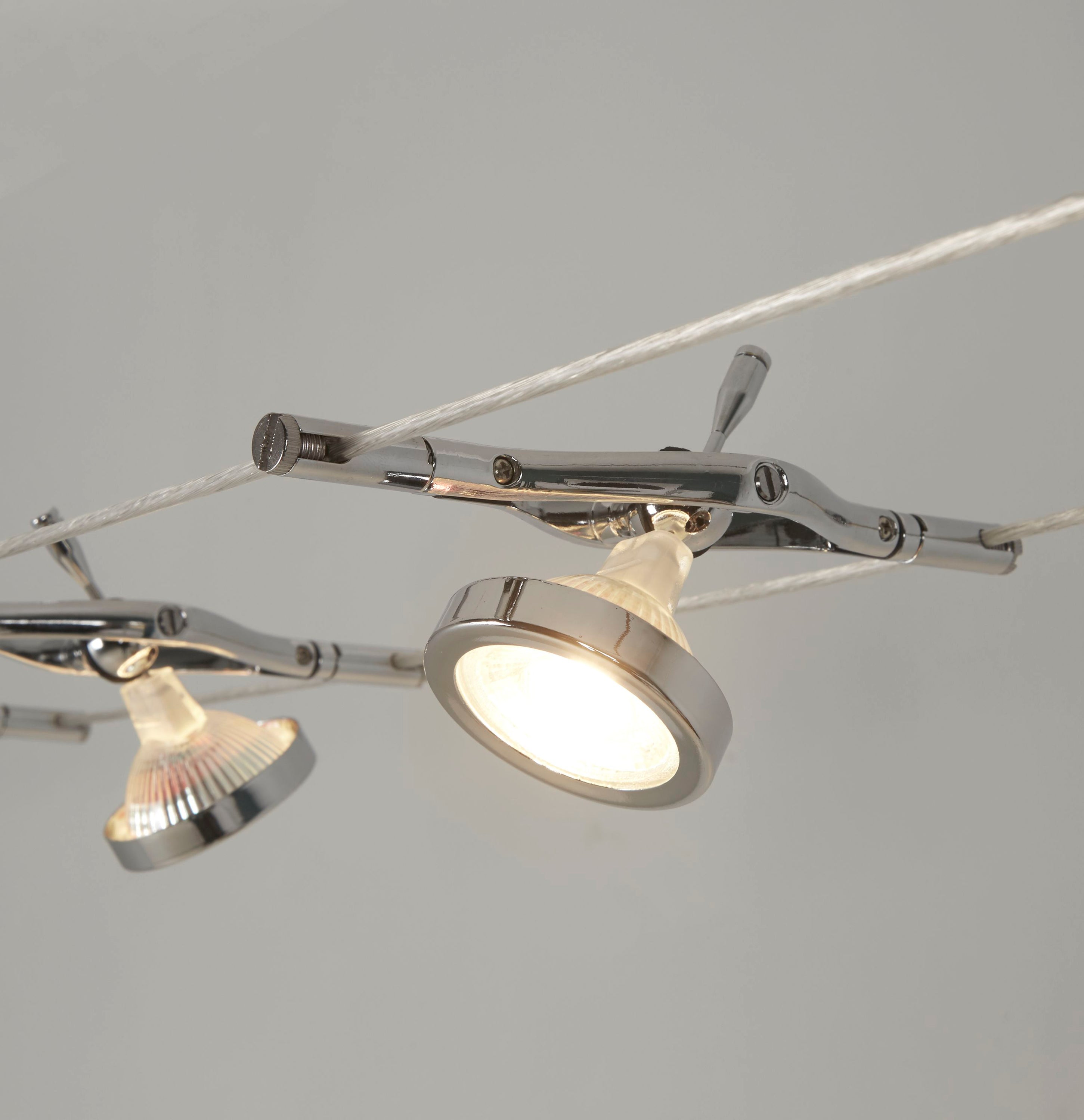 Searchlight Track & Spot Light 5 Light LED Cable Kit, Adjustable Spotlight Heads, Chrome