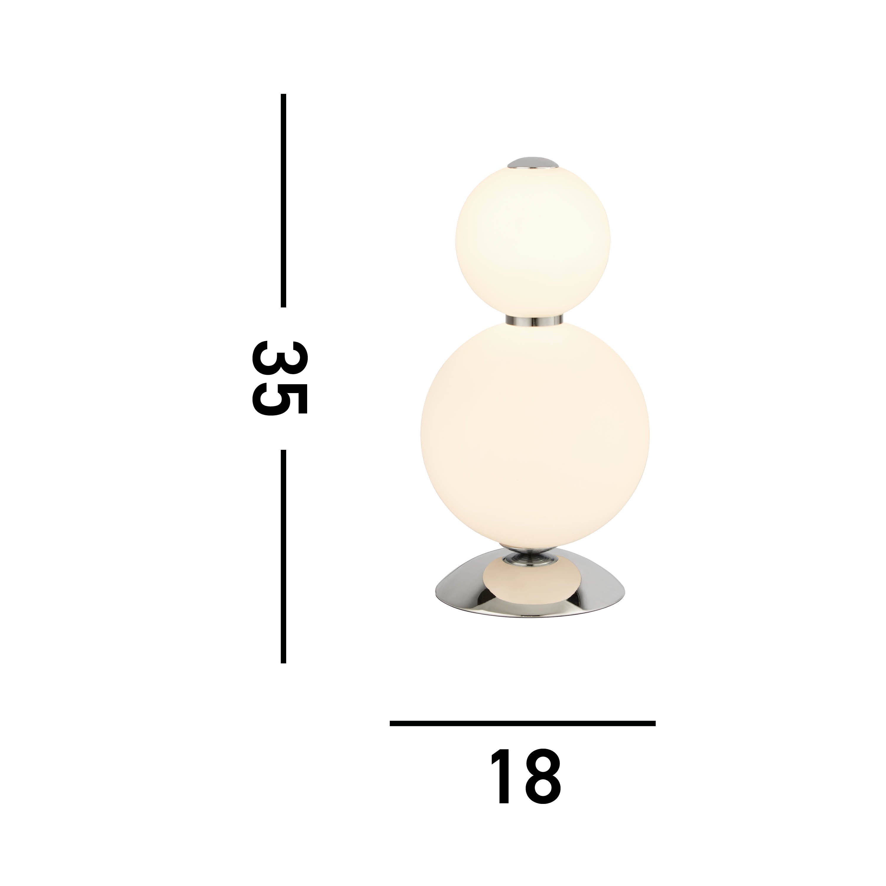 Searchlight Slater Table Lamp - Chrome & Opal Glass