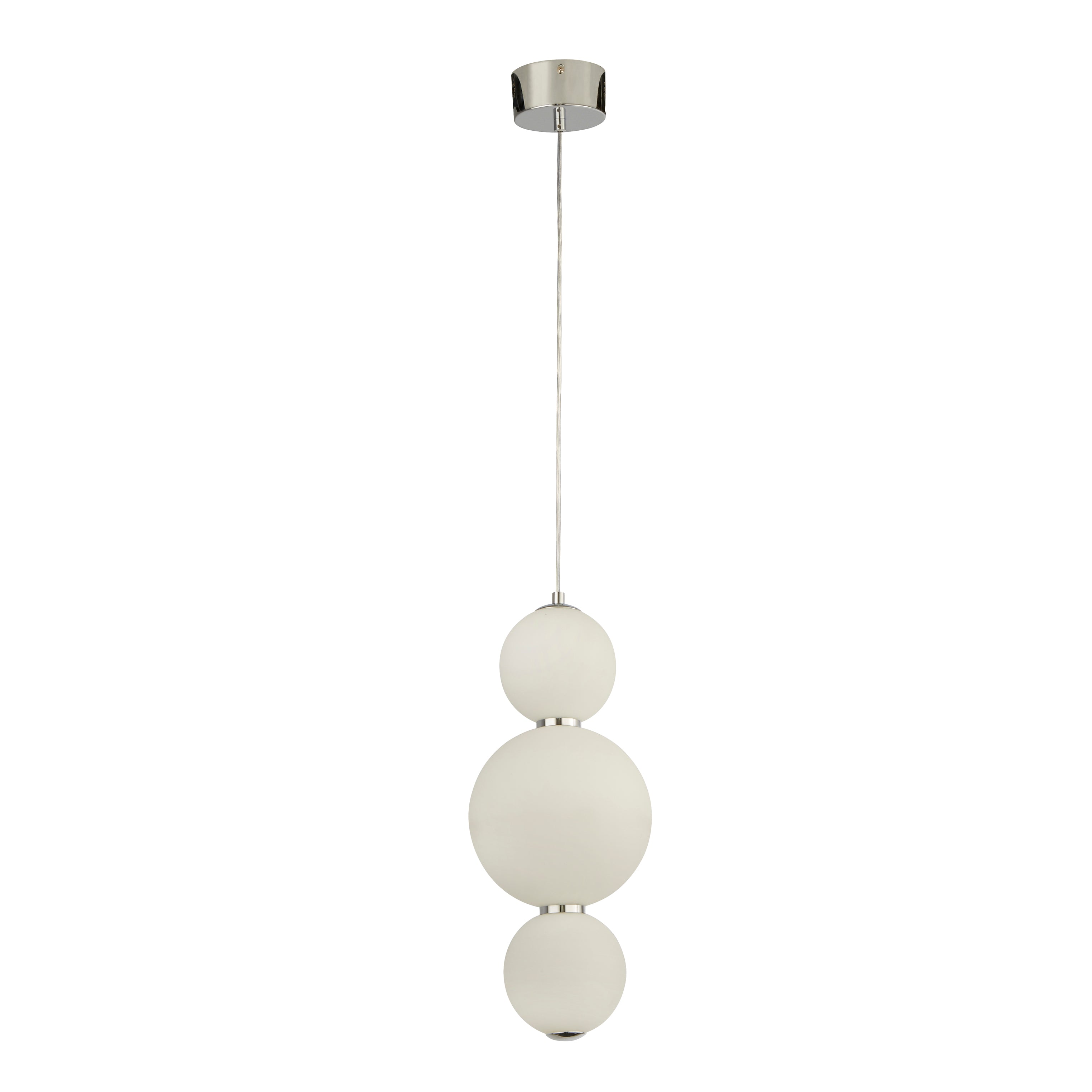 Searchlight Slater 3 Light Ceiling Pendant - Chrome & Opal Glass
