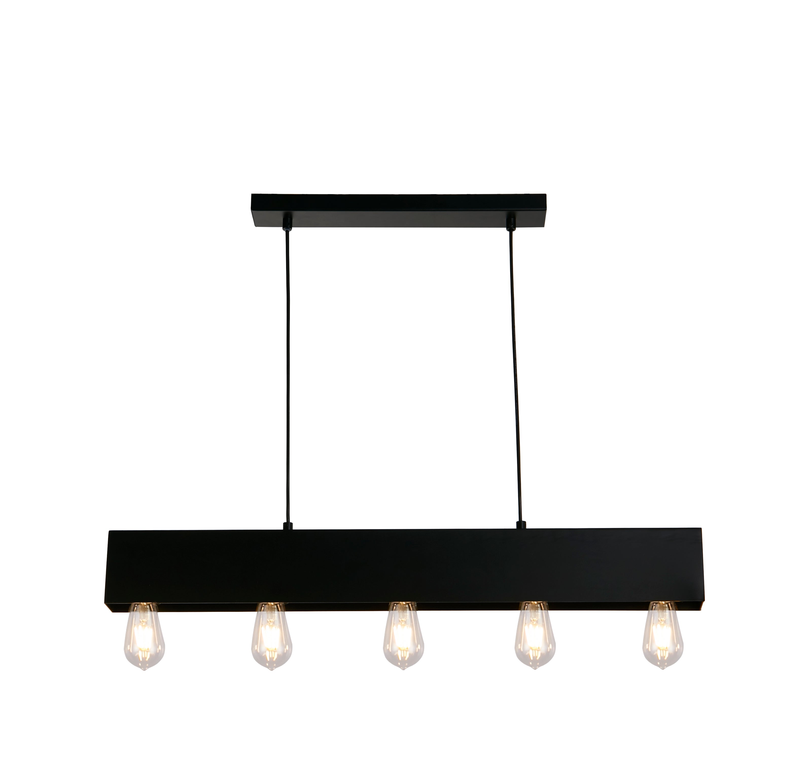 Searchlight Peet 5 Light Diner Bar Pendant - Matt Black
