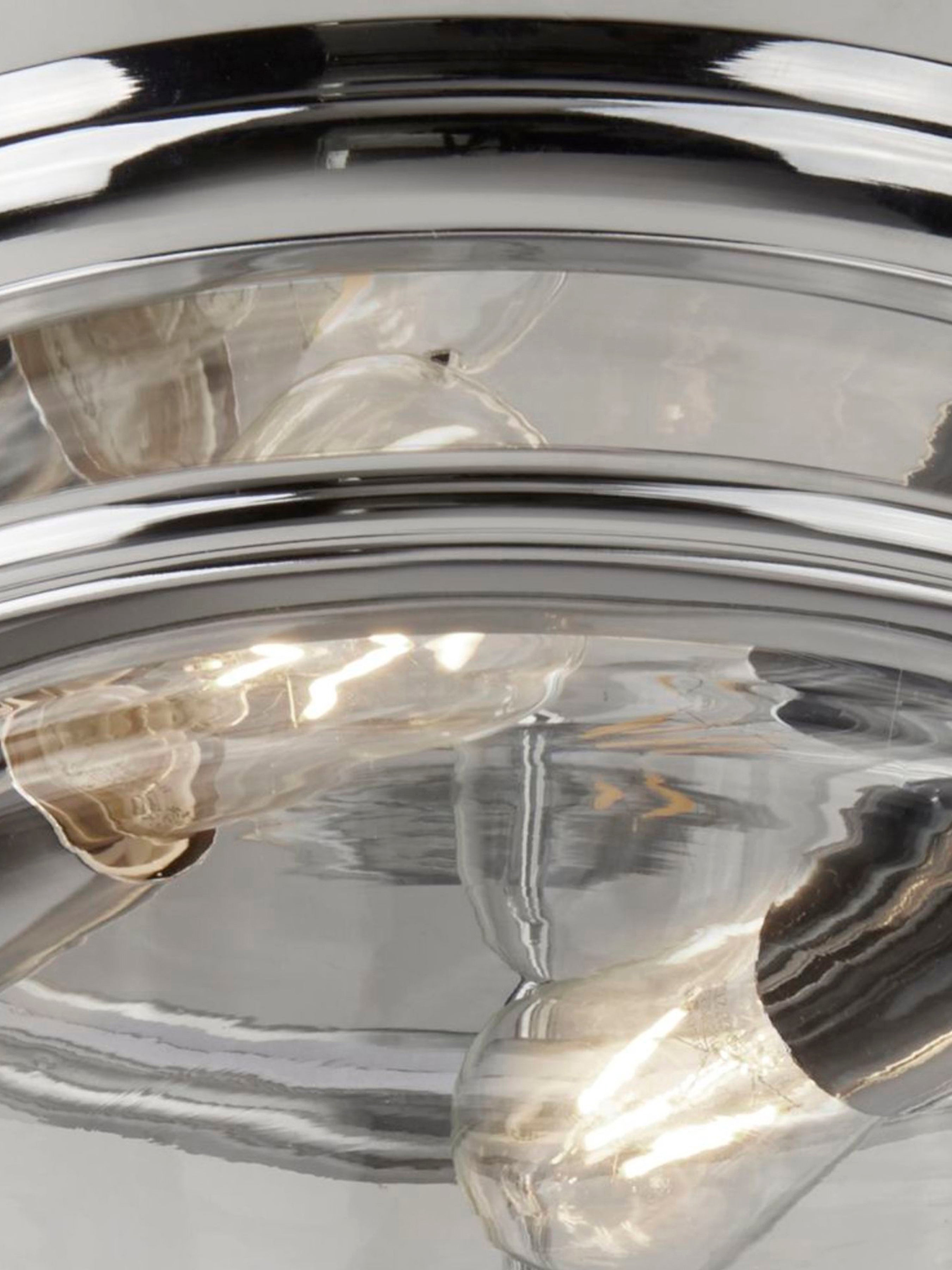 Searchlight Eastlake 2 Light Flush Fitting Chrome With Clear Glass IP44