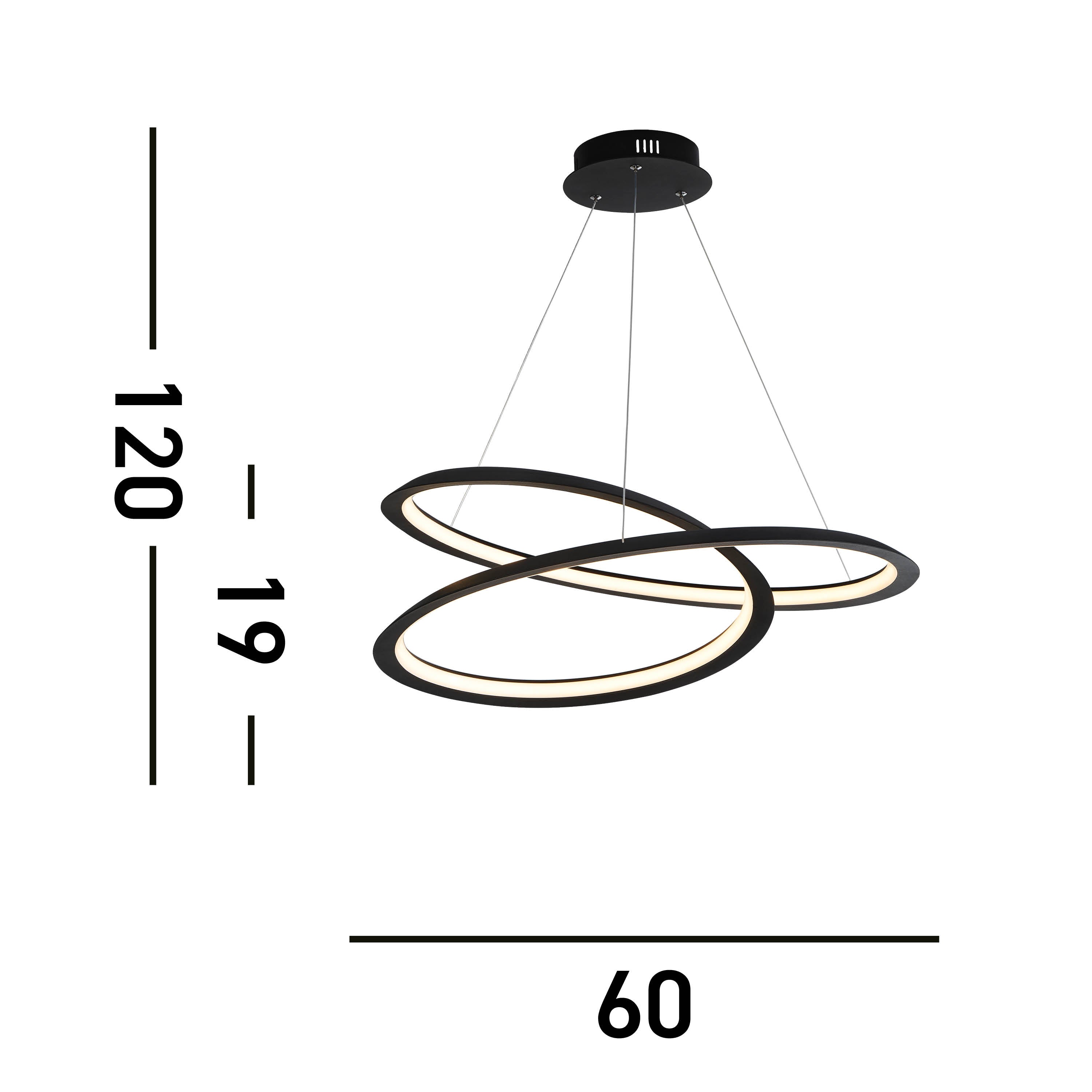 Searchlight Talton II LED Ceiling Pendant - Sand Black & Opal