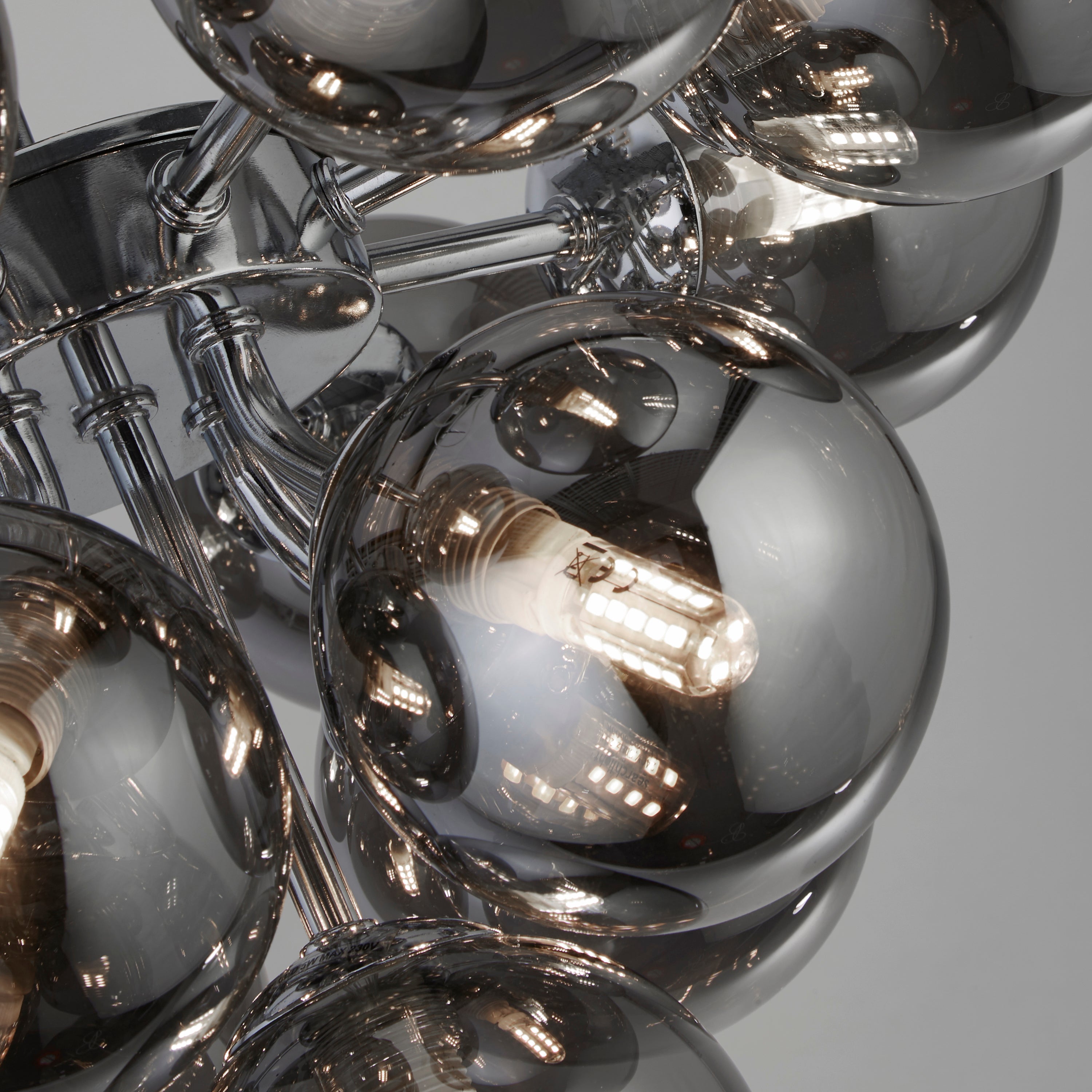 Searchlight Beau 13 Light Ceiling Pendant - Chrome & Smoked Glass