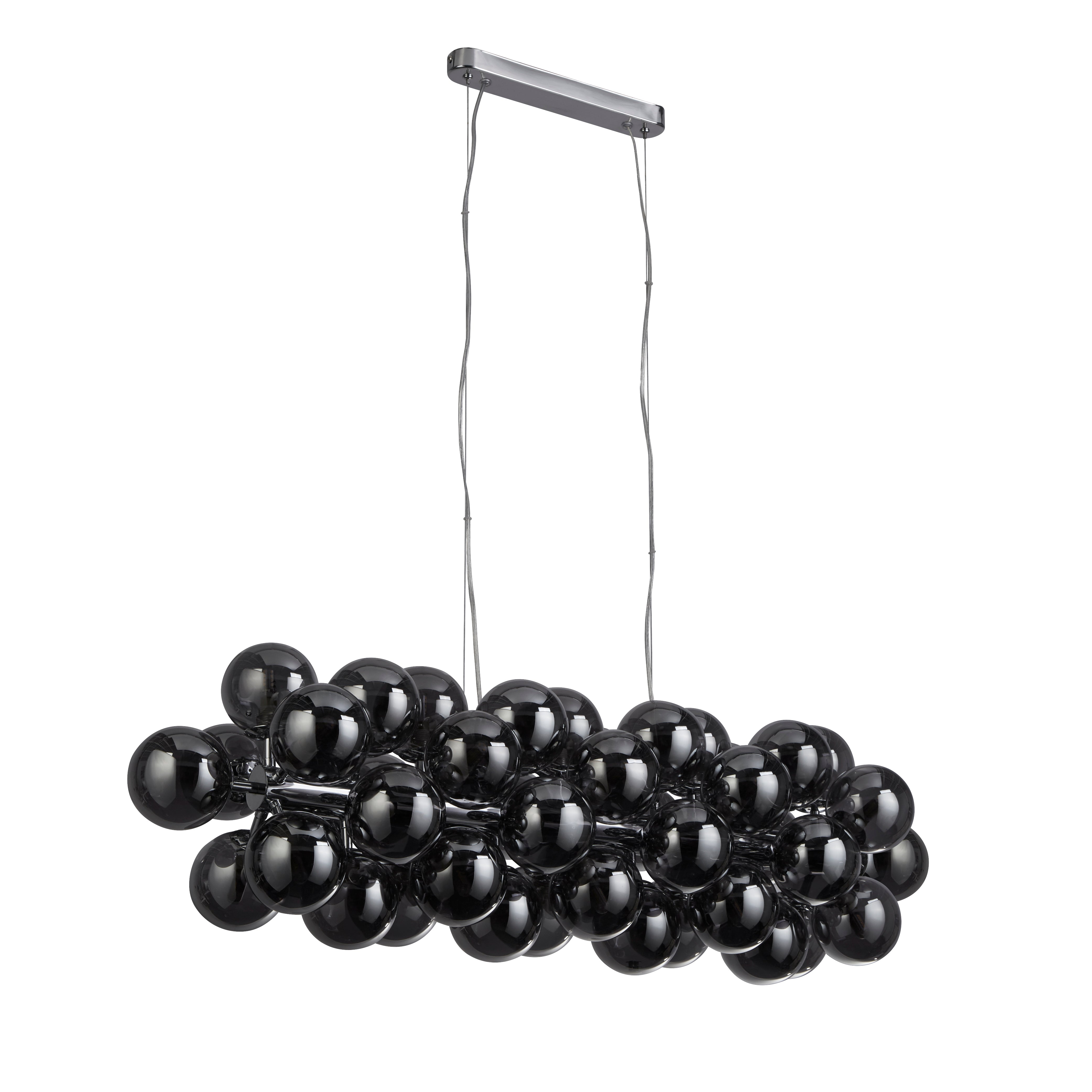 Searchlight Beau 25 Light Ceiling Pendant - Chrome & Smoked Glass